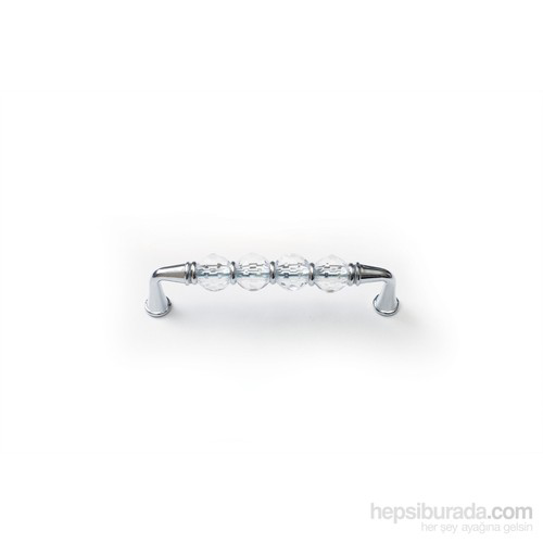 Kristal Dolap Çekmece Kulp Tutucu Krom 128mm