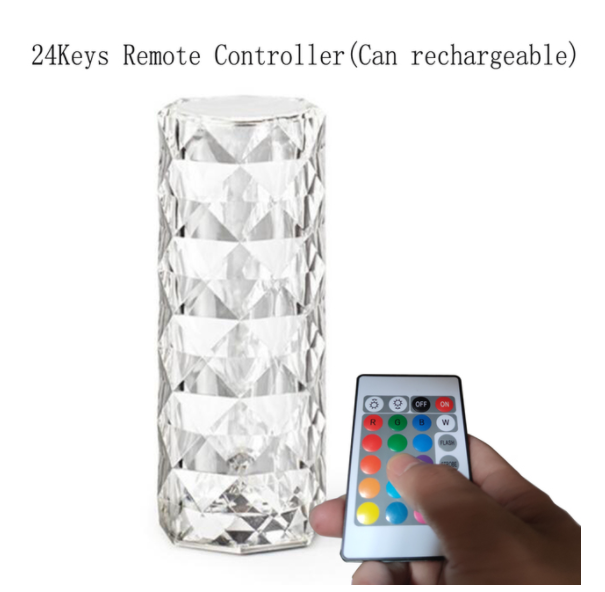 Kristal Elmas Masa Lambası 16 Renk USB Şarjlı Dokunmatik (4741)