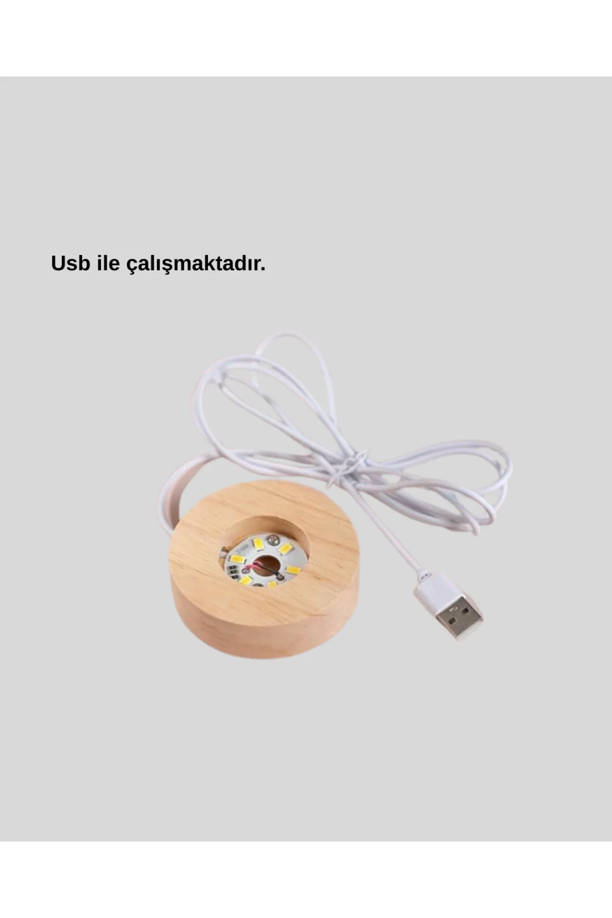 Kristal Gezegen Küre Ahşap Tabanlı Usb Işıklı Gece Lambası