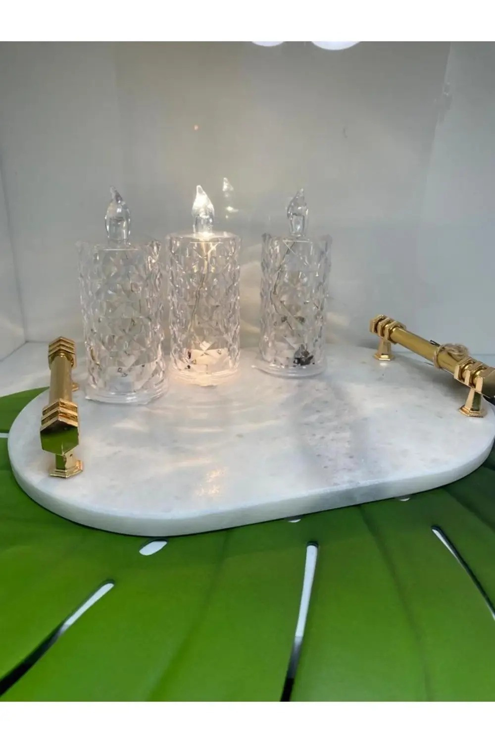 Kristal Görünümlü Akrilik Led Mum 3 Lü