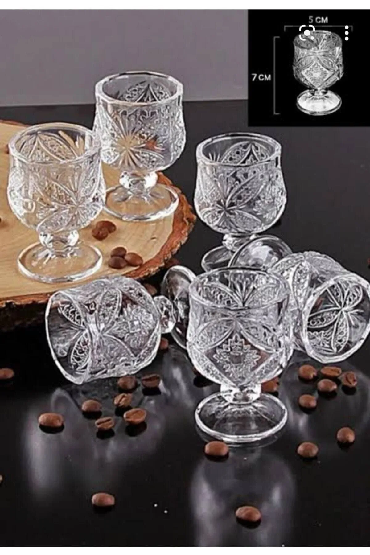 Kristal Kahve Yanı Bardağı 6lı R1720