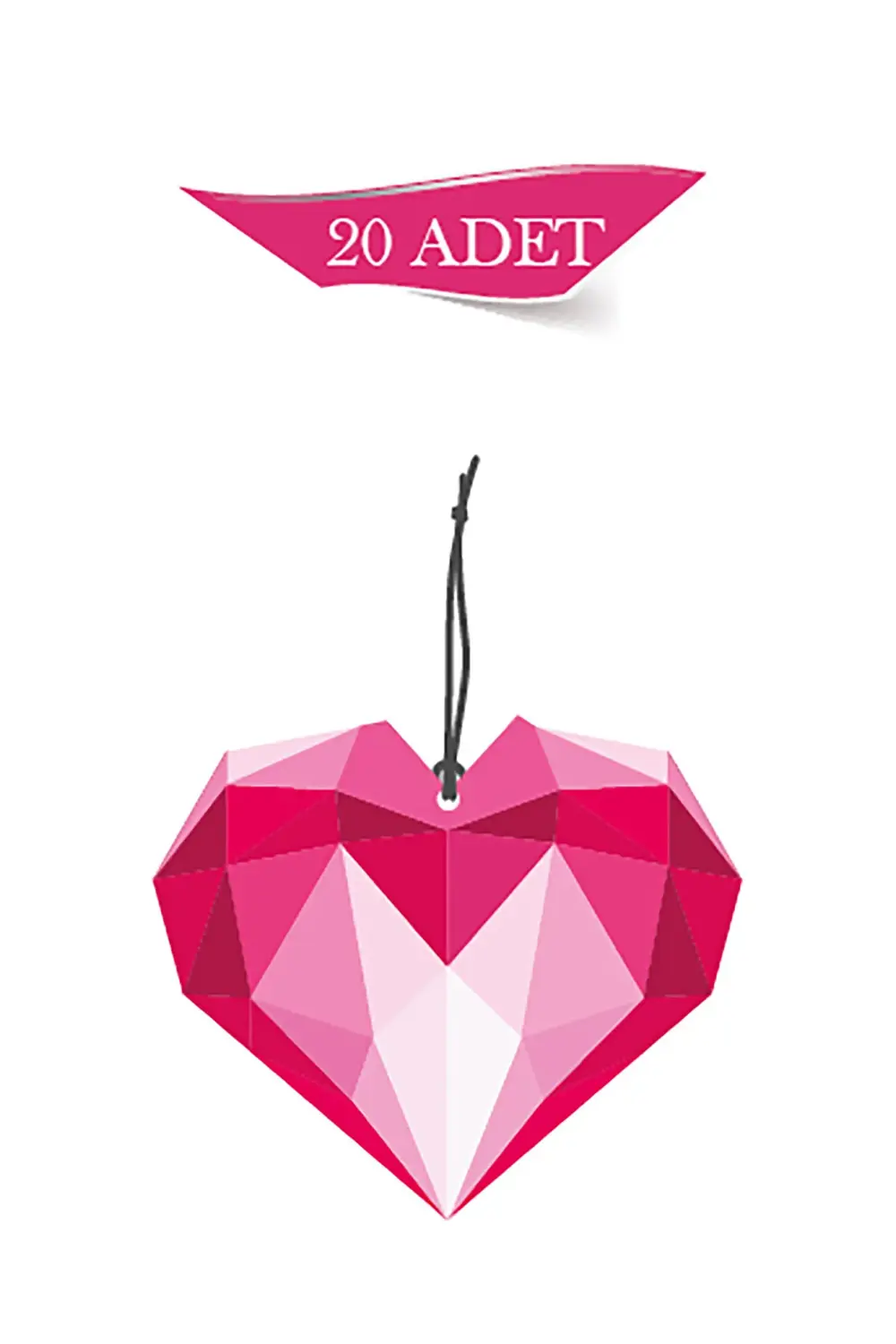 Kristal Kalp Tasarımlı 20'li Oto Kokusu ve Oto Aksesuarı