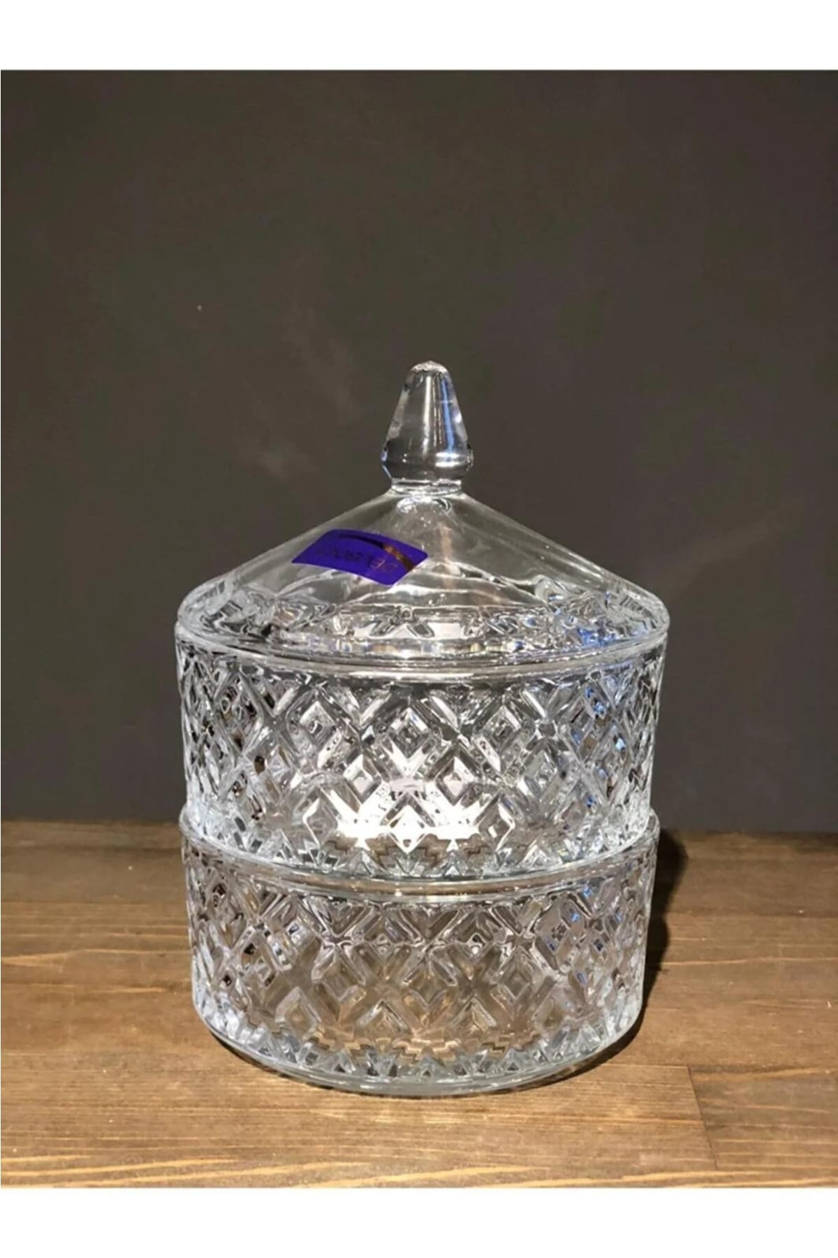 Kristal Kesme 2'li Cam Lokumluk & Şekerlik,baharatlık