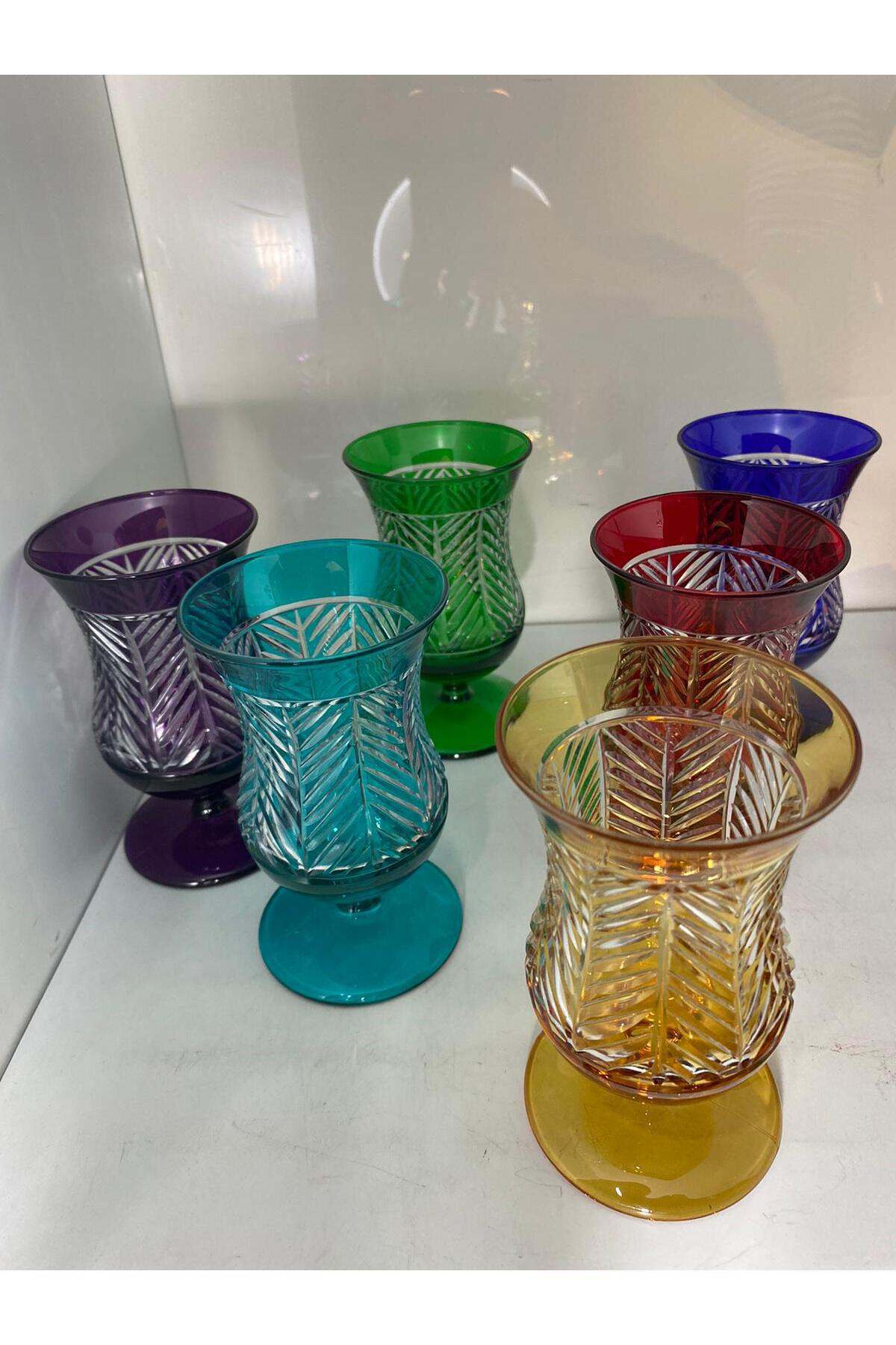 Elif Aksesuar Kristal Kesme Kahve Yanı Bardağı