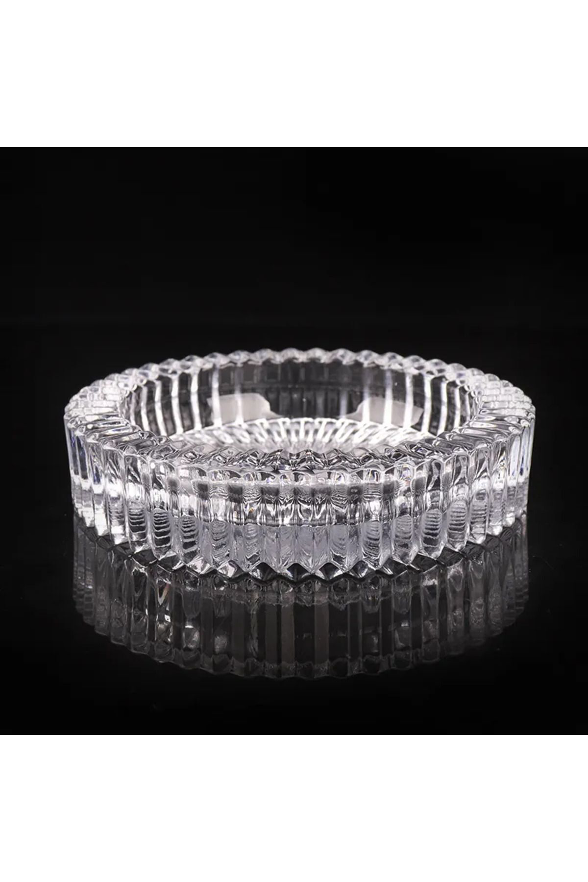 Kristal Kültablası Yuvarlak Kristal 665 Gram Ağır Masa Küllüğü