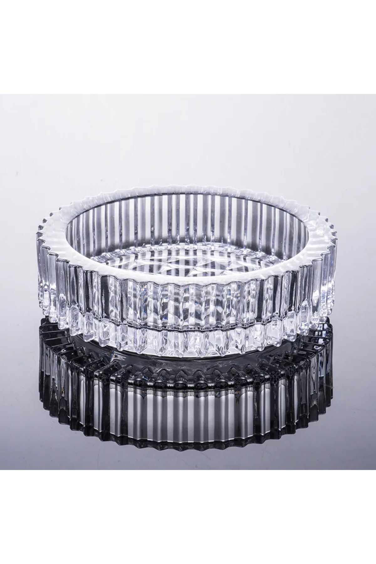 Kristal Kültablası Yuvarlak Kristal 665 Gram Ağır Masa Küllüğü