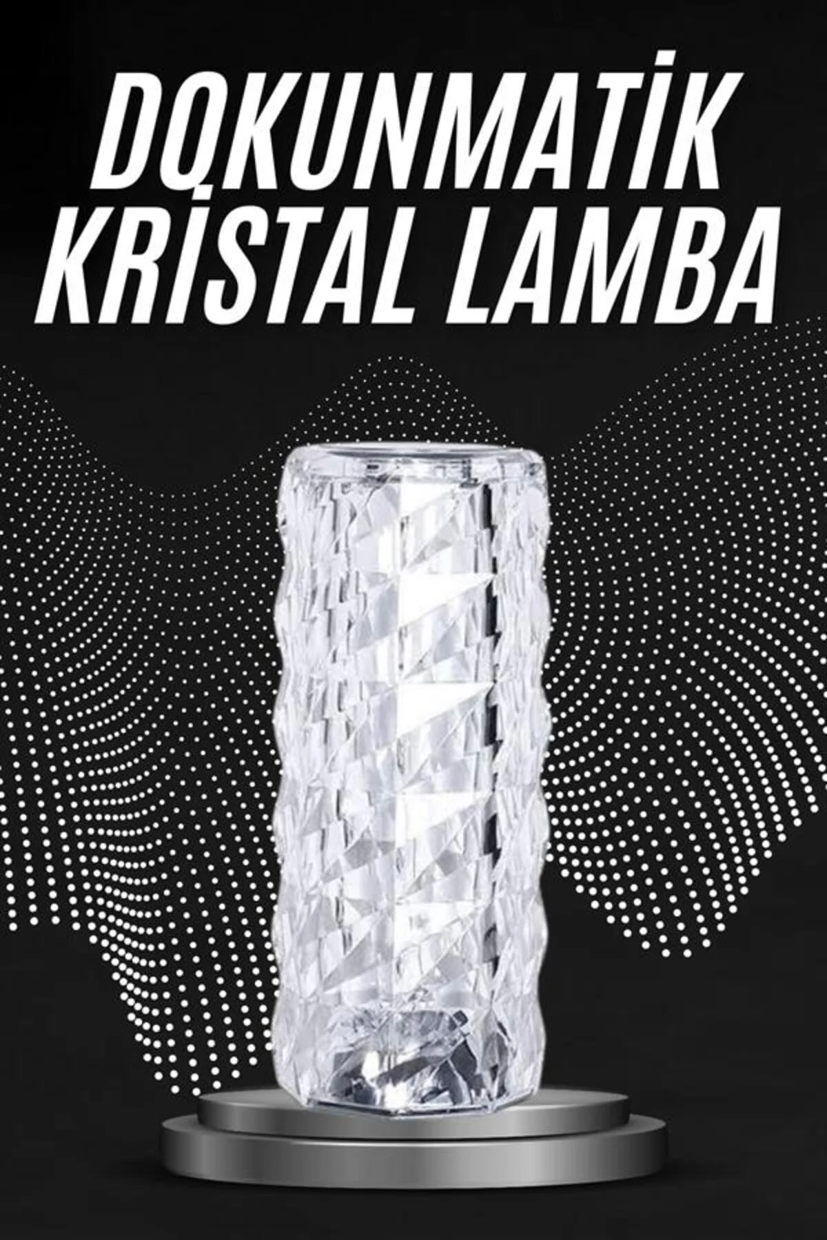 Kristal Lamba Masa Lambası Şarjlı Masa Lambası Dokunmatik Sensör Usb Şarjlı - Görsel 2