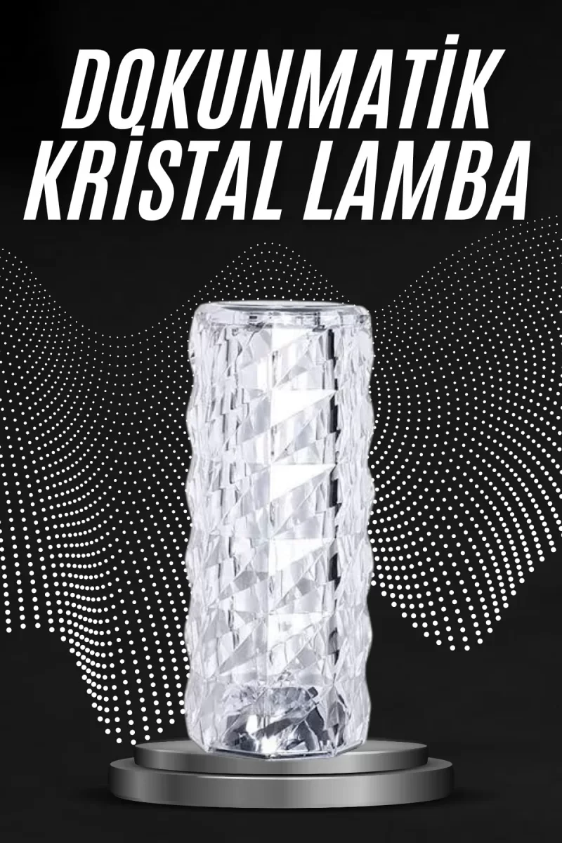 Kristal Lamba Masa Lambası Şarjlı Masa Lambası Dokunmatik Sensör Usb Şarjlı - Lisinya