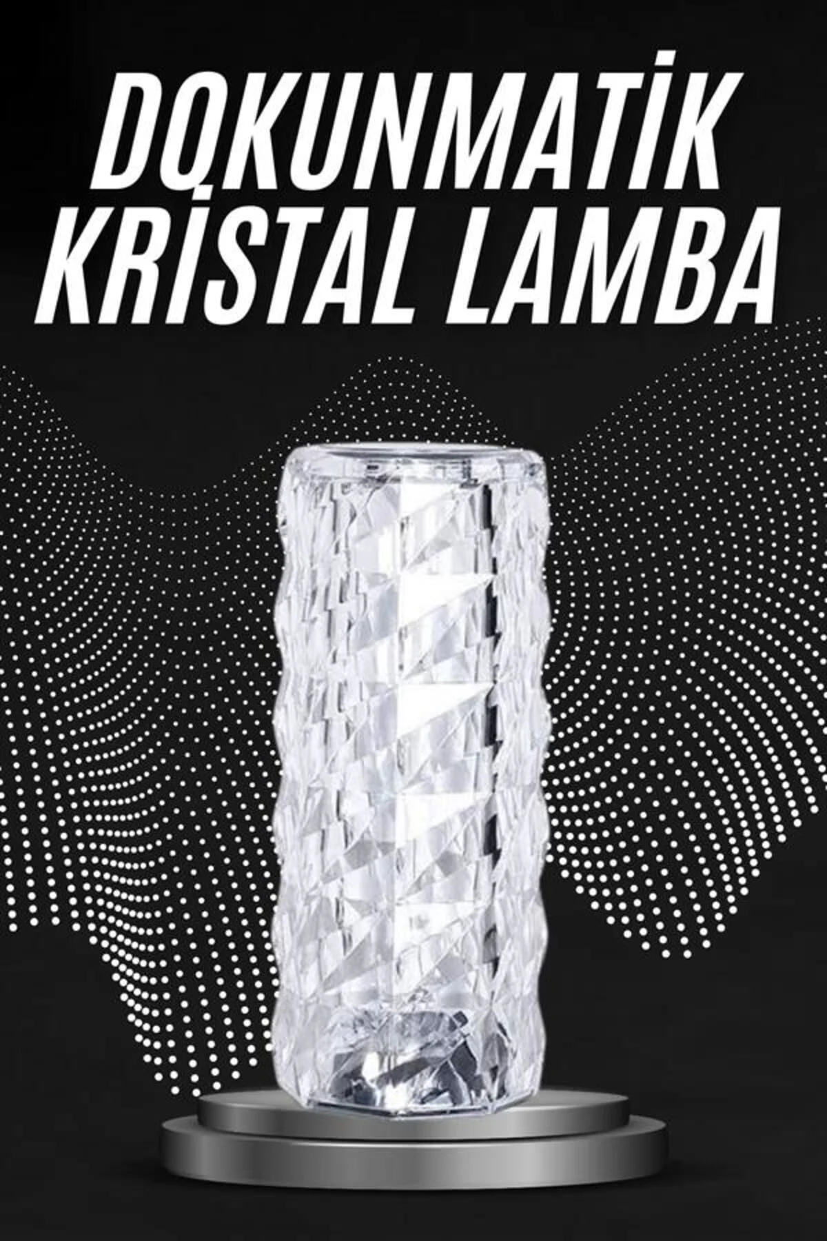 Kristal Lamba Masa Lambası Şarjlı Masa Lambası Dokunmatik Sensör 