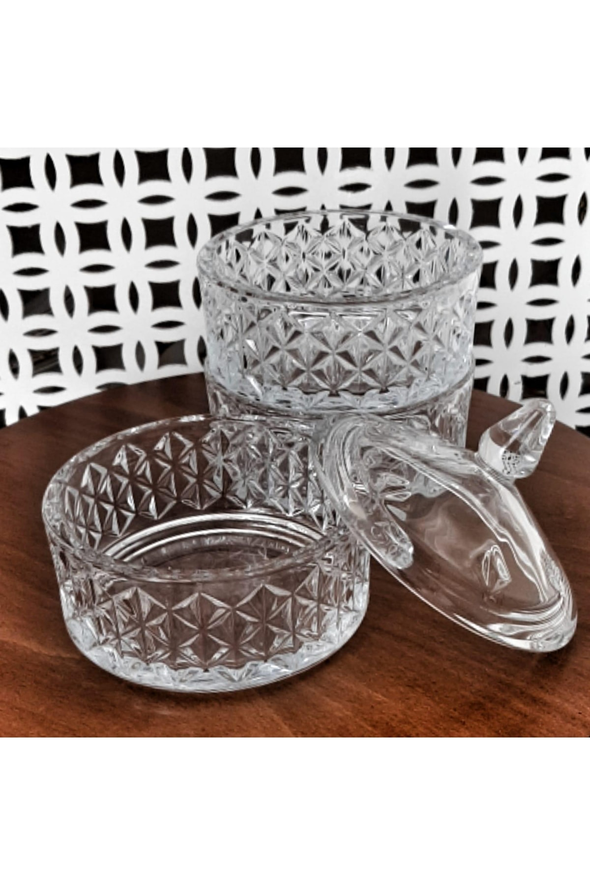 Kristal Lüx Cam 3 Katlı Kurabiyelik 28x12 Cm