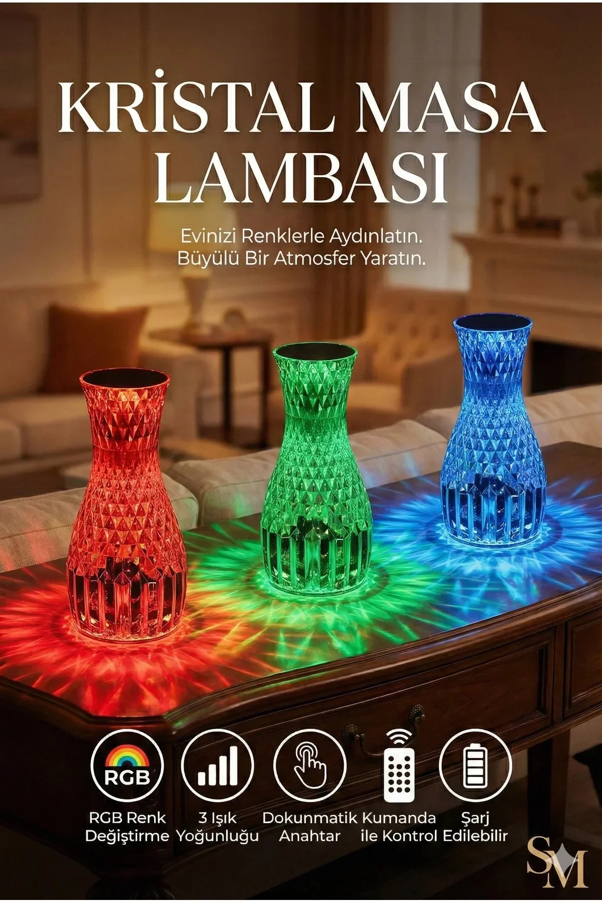 Kristal Masa Lambası Rgb Renk Değiştiren Gece Lambası 16 Renk Ve 4 Mod Dokunmatik Kontrol Kristal Masa Lambası Rgb Renk Değiştiren Gece Lambası 16 Renk Ve 4 Mod Dokunmatik Kontrol