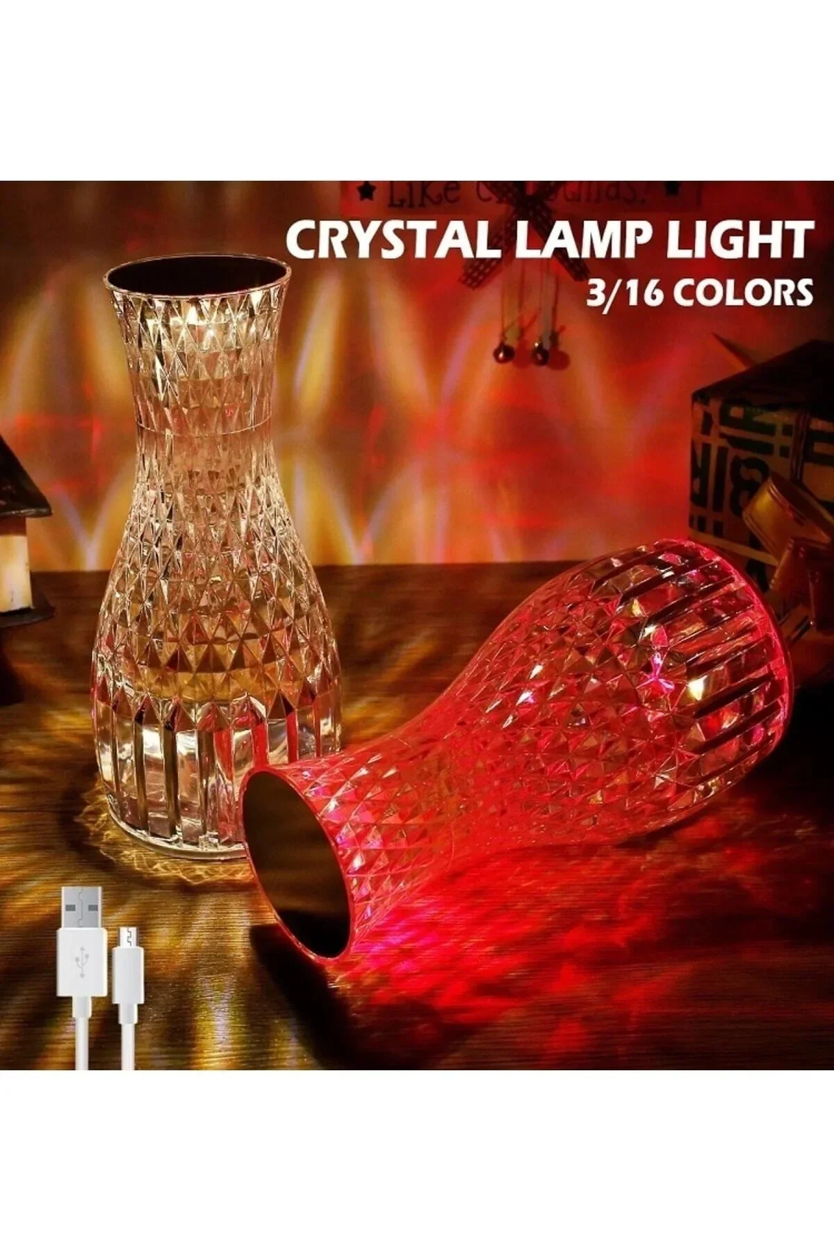 Kristal Masa Lambası Rgb Renk Değiştiren Gece Lambası 16 Renk Ve 4 Mod Dokunmatik Kontrol Kristal Masa Lambası Rgb Renk Değiştiren Gece Lambası 16 Renk Ve 4 Mod Dokunmatik Kontrol