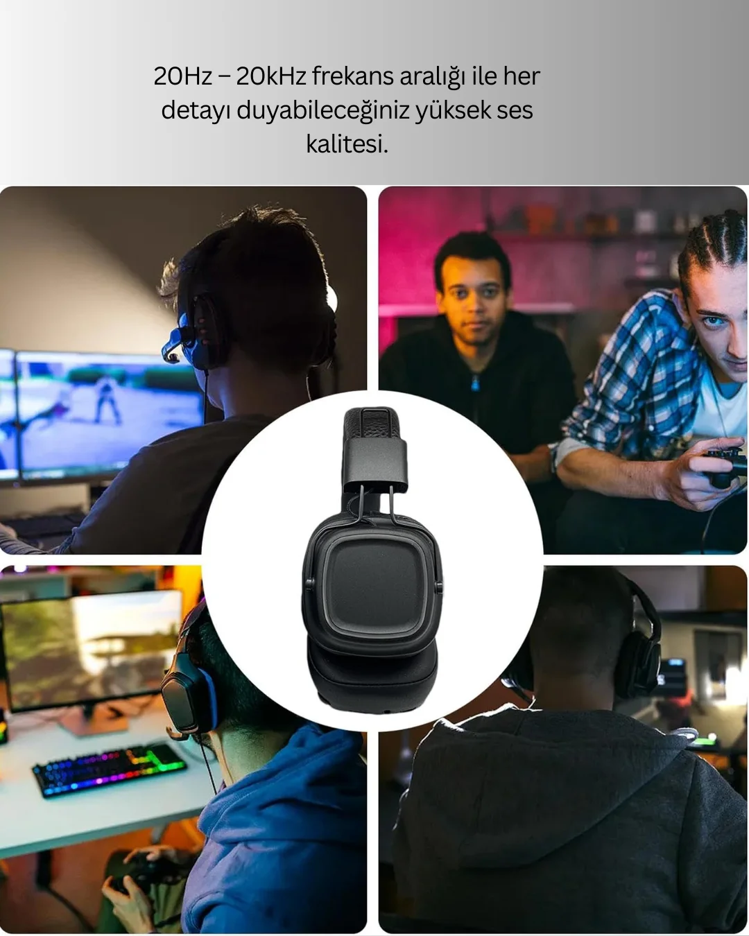 Kristal Netliğinde Ses ve Güçlü Baslı Kablosuz Kulak Üstü