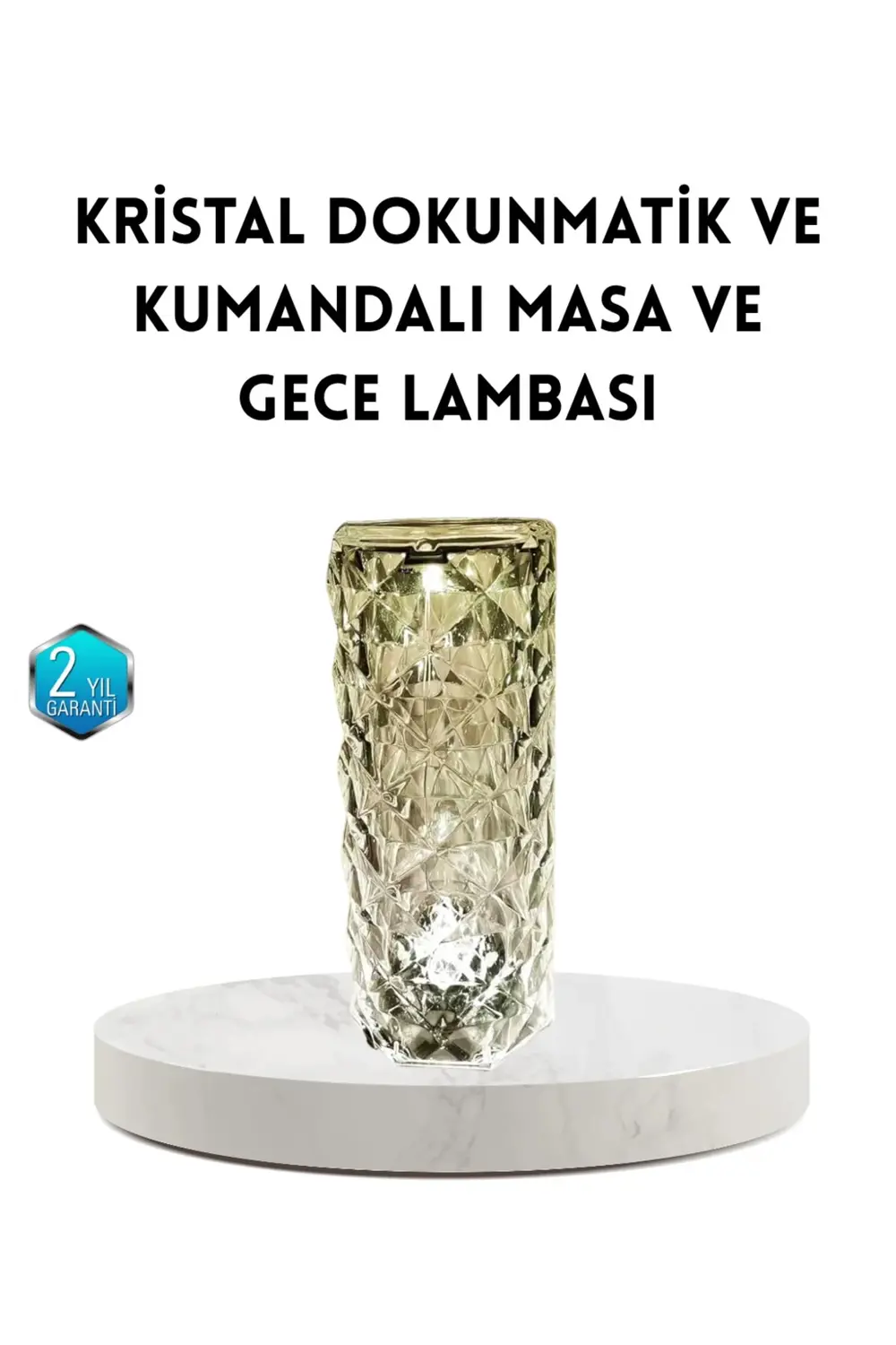 Kristal RGB LED Masa Lambası – Renkli Kumandalı Işık Dekoratif ve