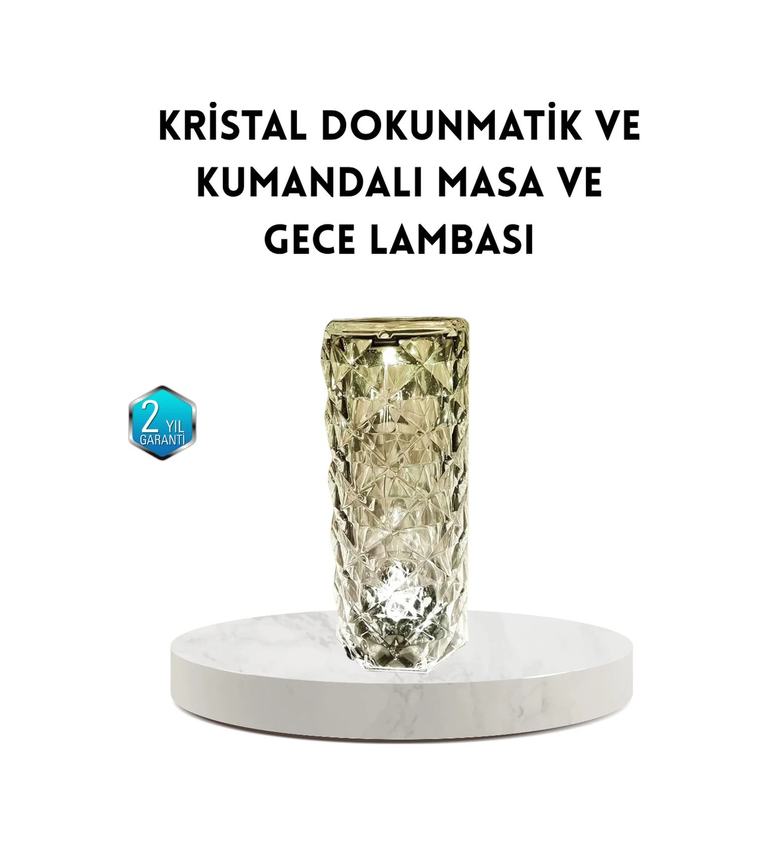Kristal Rgb Led Masa Lambası Renkli Kumandalı Işık, Dekoratif Ve Enerji Tasarruflu - Lisinya Diğer