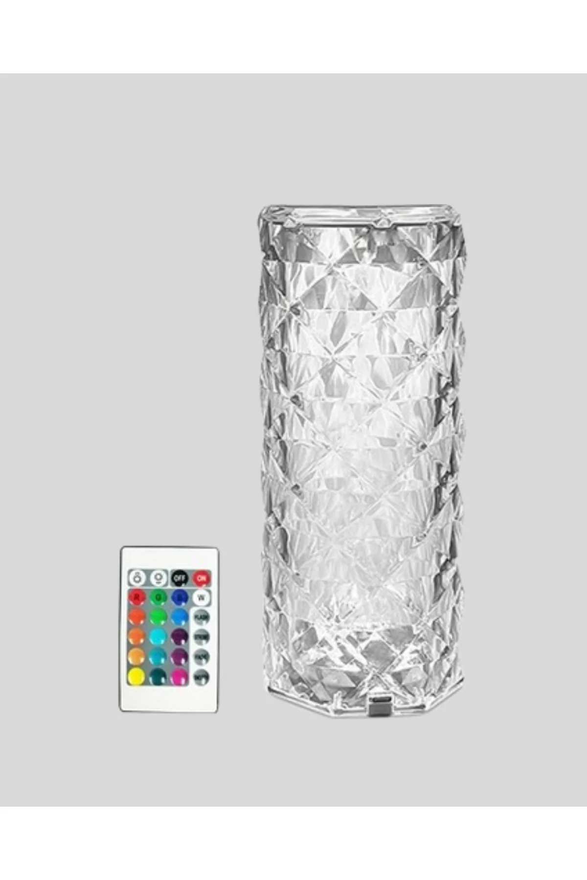 Kristal RGB LED’li Kumandalı Masa ve Gece Lambası – Renkli Işık Modlarıyla Şık Dekoratif Aydınlatma