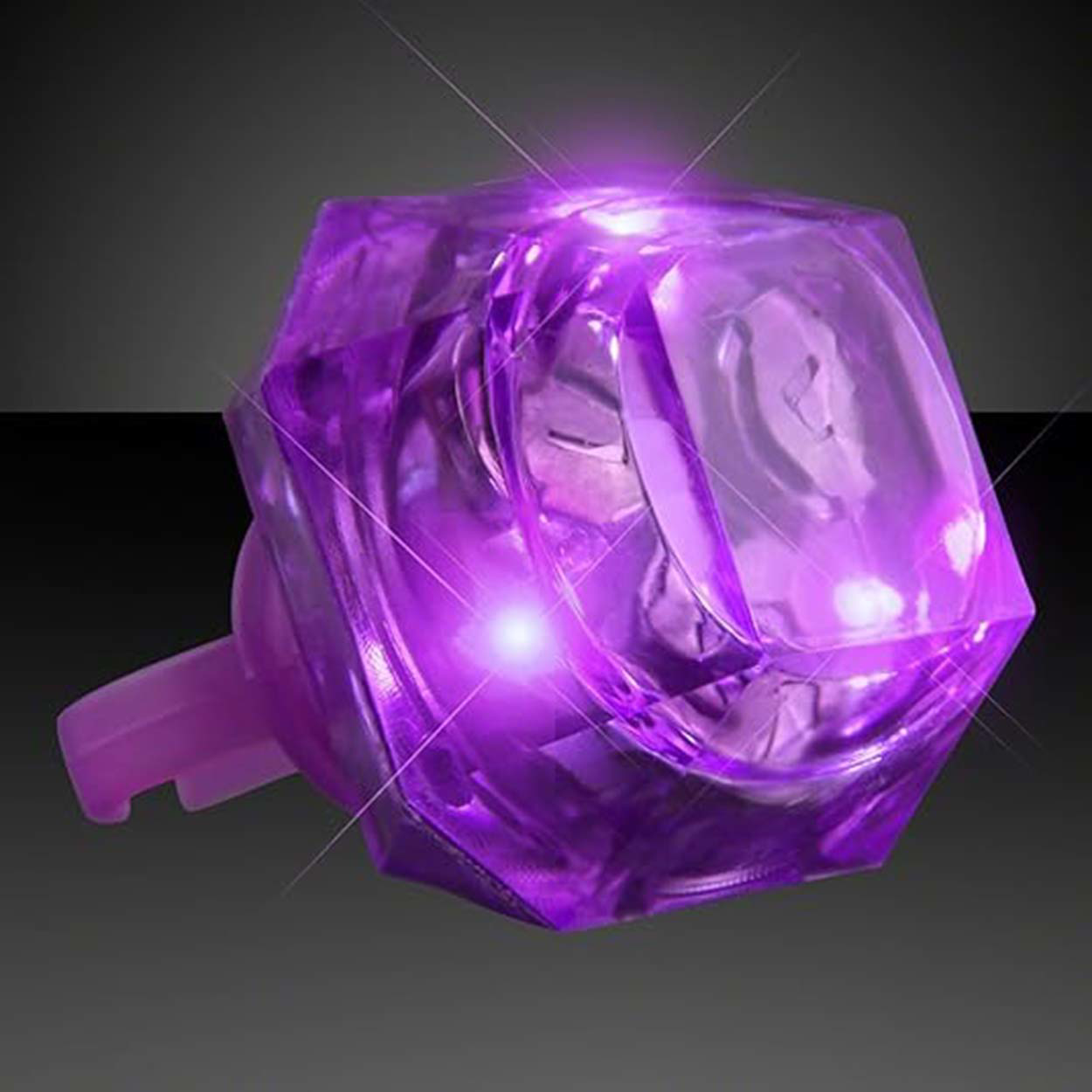 Kristal Tasarımlı Led Glow Işıklı 3 Modlu Mor Yüzük 3.5 x 5 cm (4