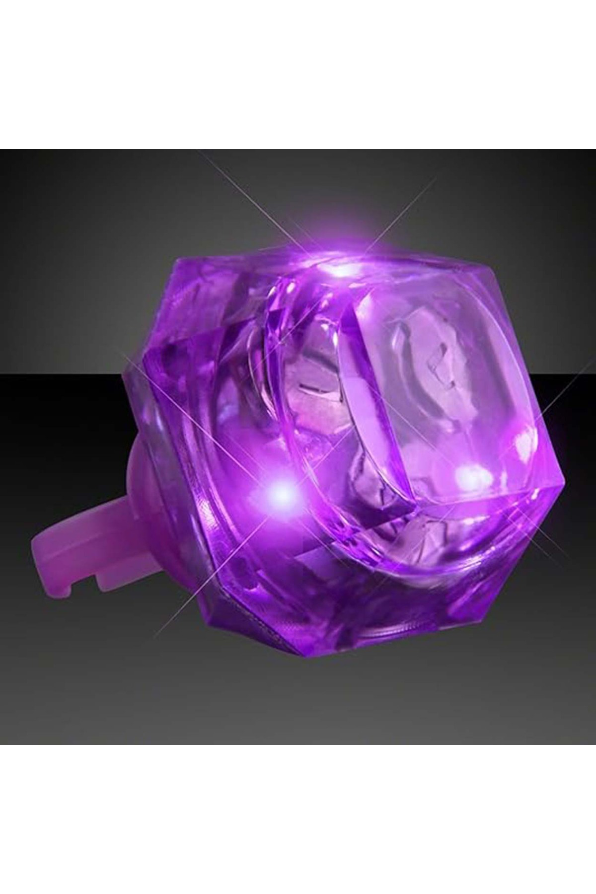 Ok Aksesuar Kristal Tasarımlı Led Glow İşıklı 3 Modlu Mor Yüzük 3.5 X 5 Cm (5