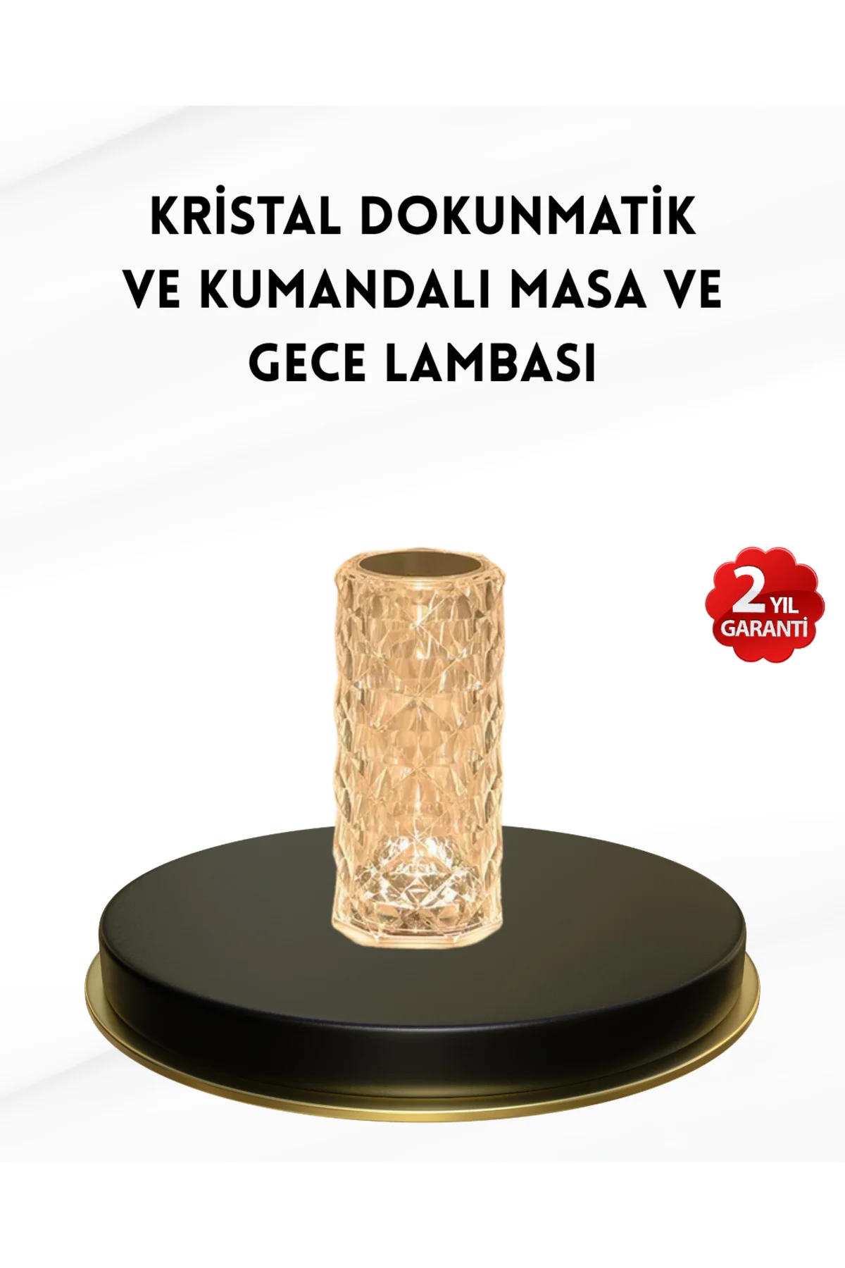 Kristal Tasarımlı RGB LED Gece Lambası – Kumandalı, Renk Değiştiren Dekoratif Işık