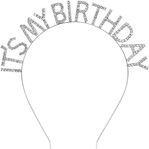 Kristal Taşlı Gümüş Renk İt's My Birthday Yazılı Doğum Gü Kristal Taşlı Gümüş Renk İt's My Birthday Yazılı Doğum Gü