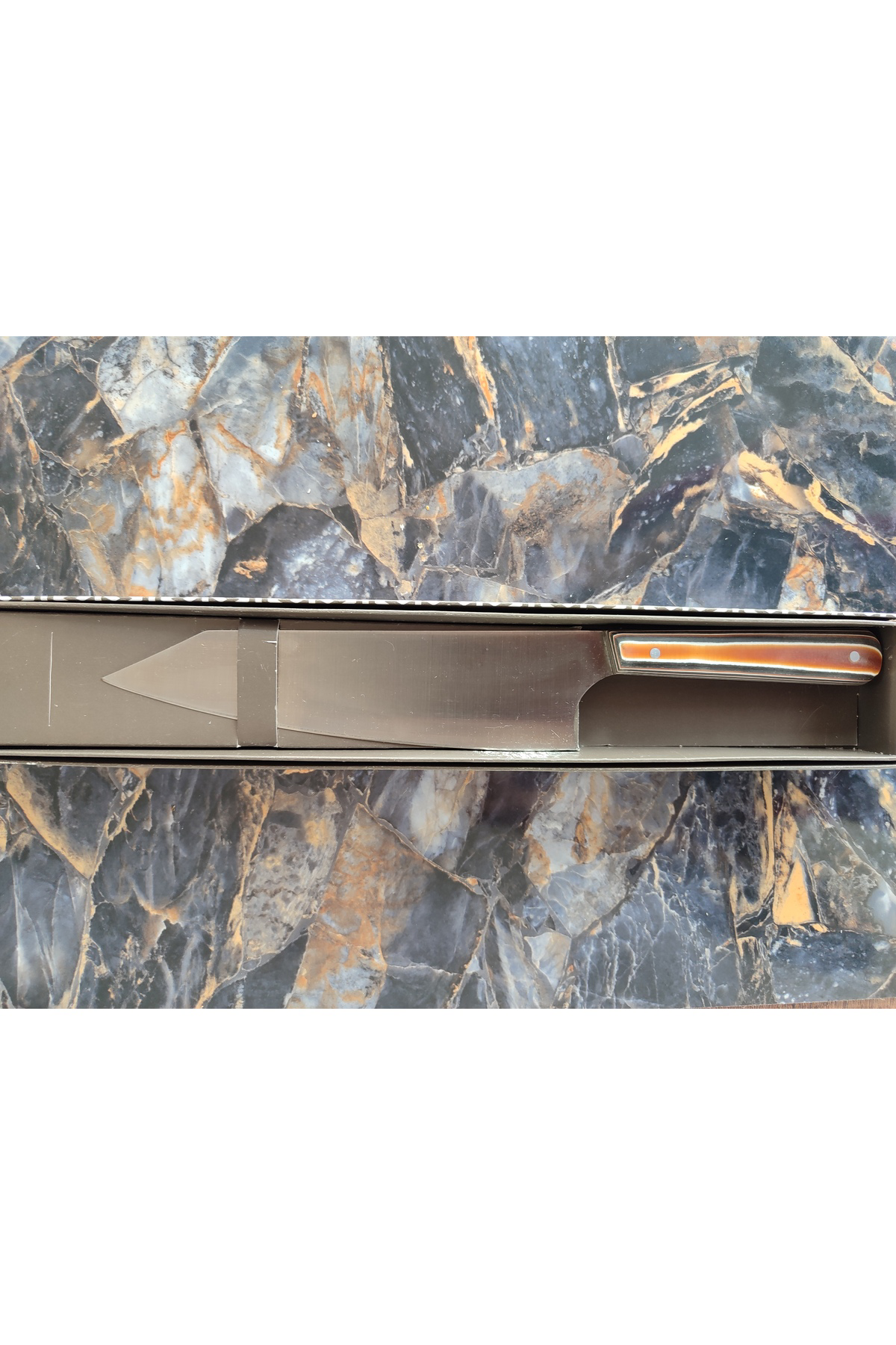 Kritsuke Şef Bıçağı – Chef Knife Marka, Verzalit Kahverengi Kabze