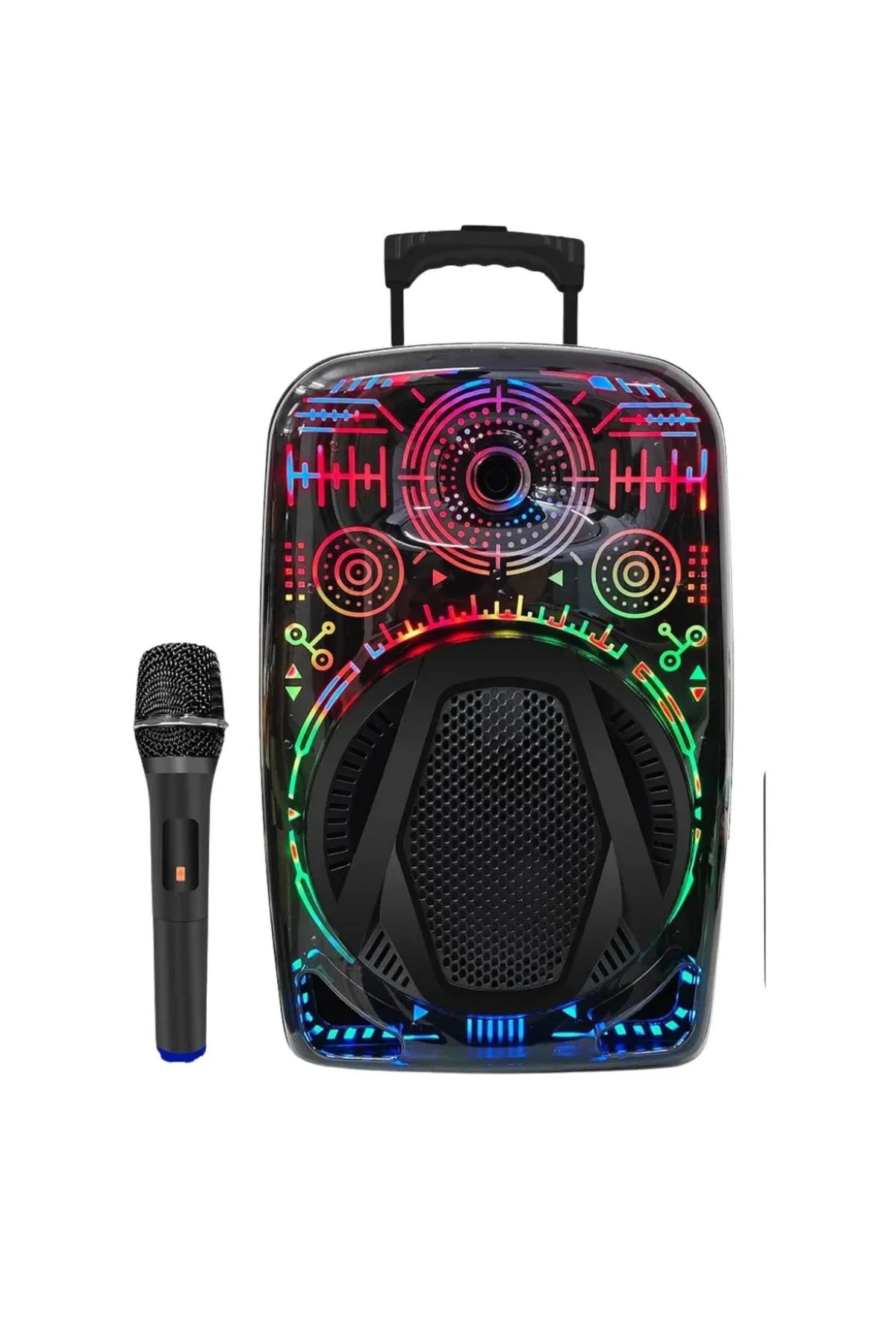 krofonlu Bluetooth Hoparlör 8 İnç RGB Işıklı Taşınabilir Ses Siste