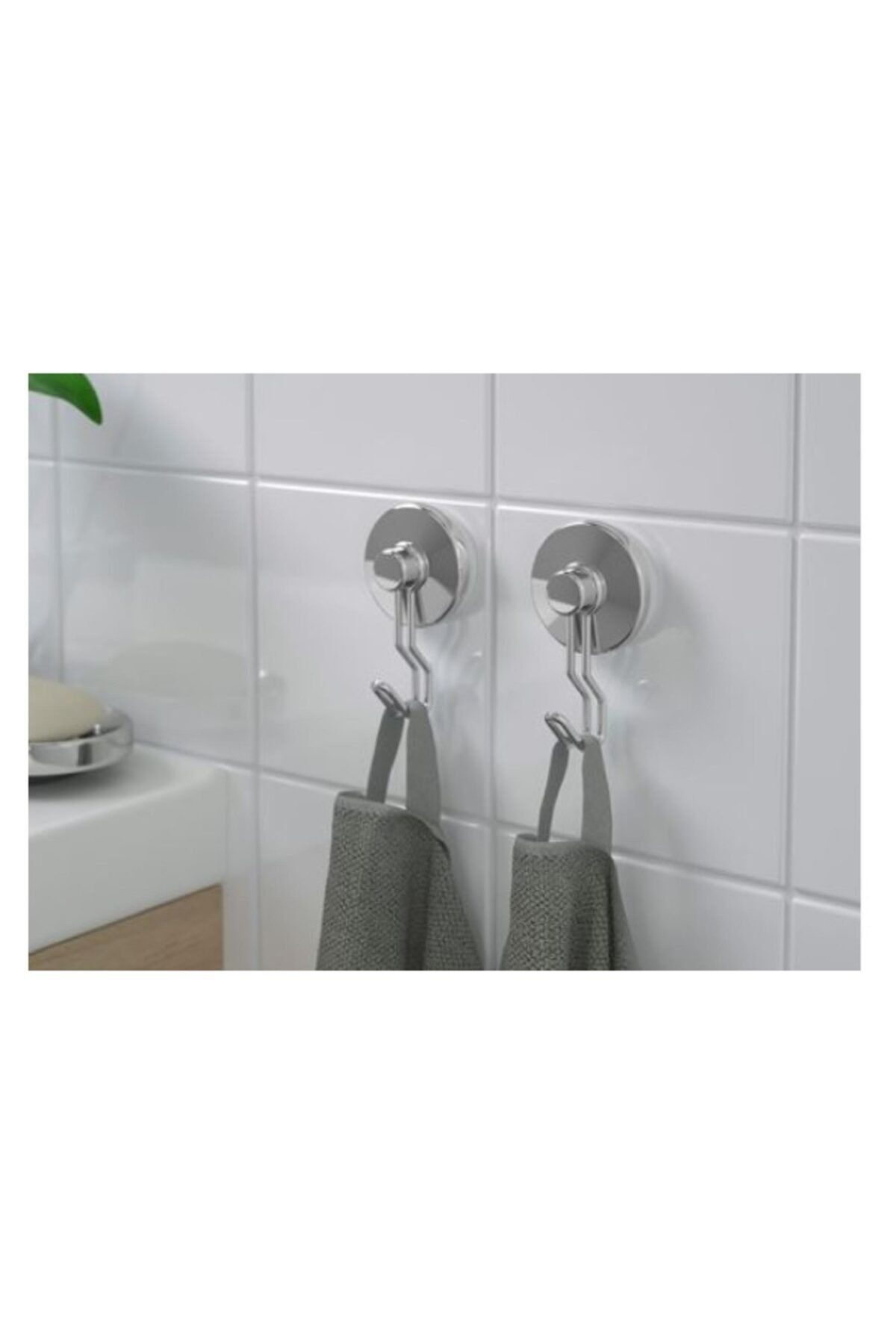 İkea Krokfjorden Vantuzlu Mutfak Banyo Askisi Kanca Çinko Kaplama 2 Ad