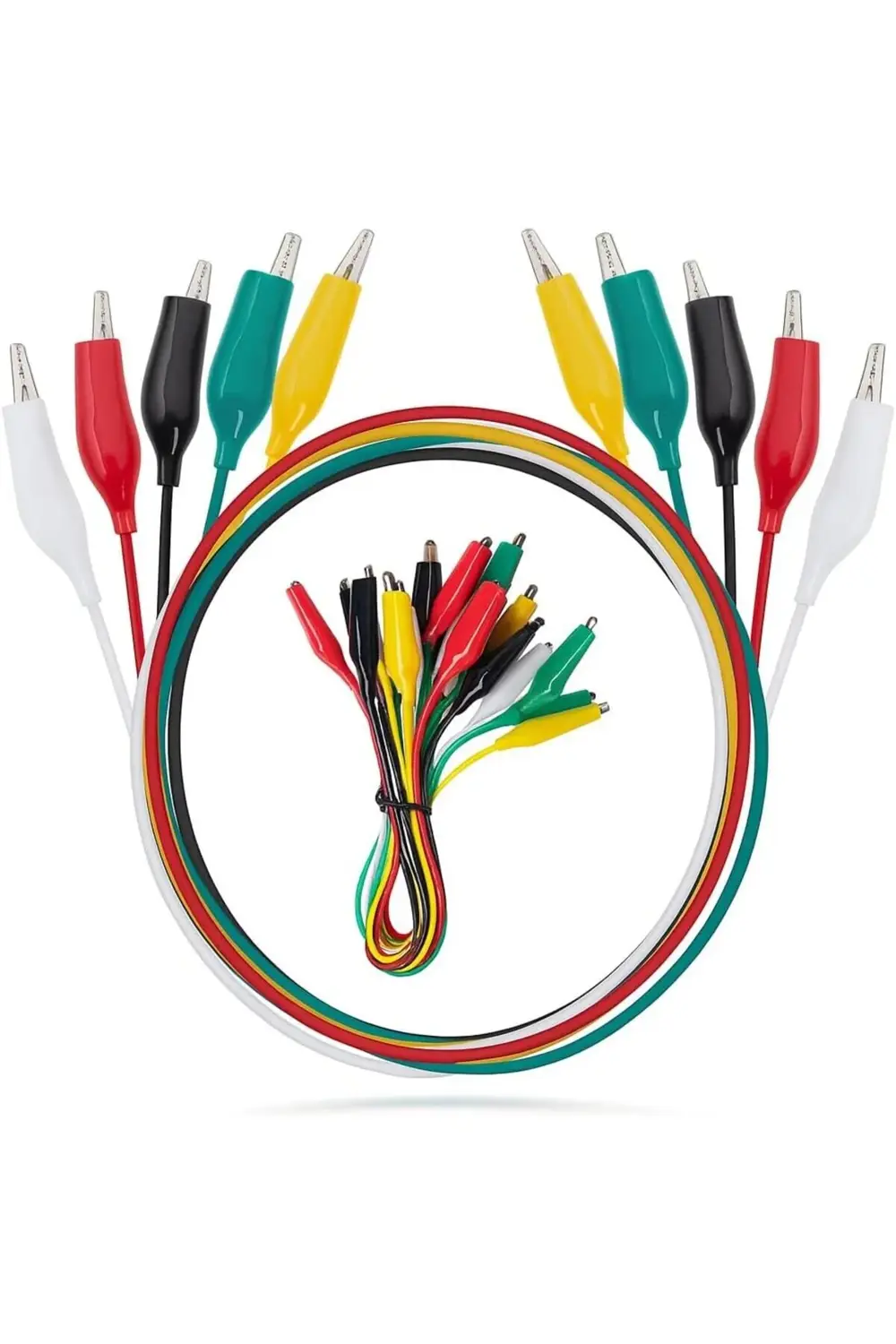 Krokodil Test Kablosu Seti – Renkli Timsah Kelepçeli Multimetre B