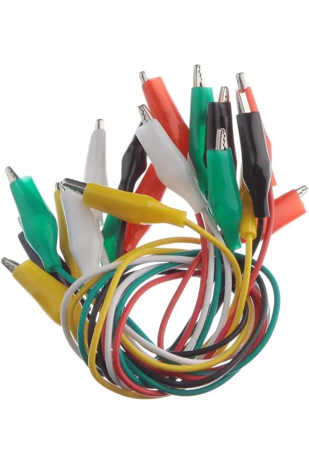Krokodil Test Kablosu Seti – Renkli Timsah Kelepçeli Multimetre B