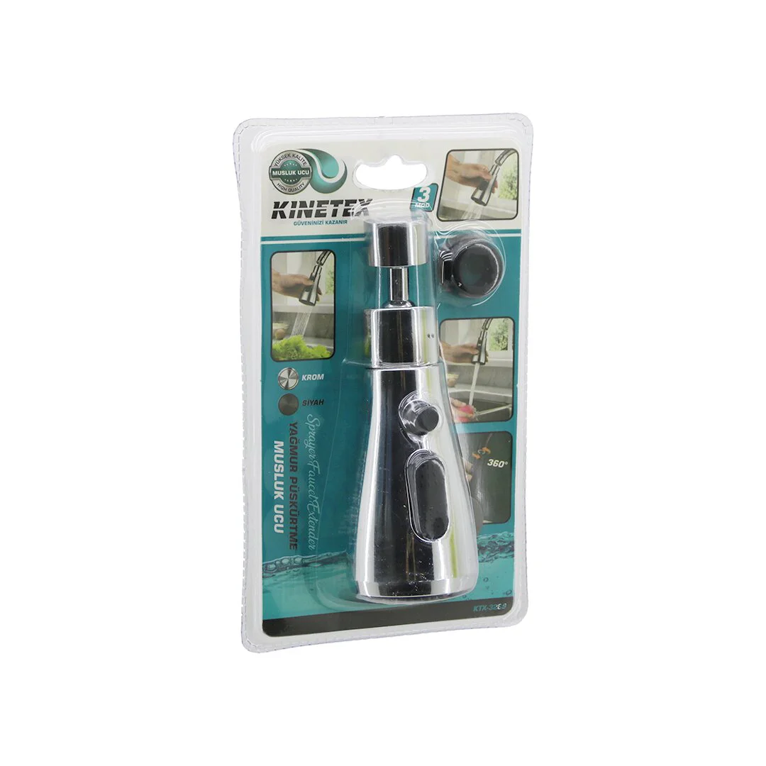 Krom 360 Derece - 3 Mod Yağmur Püskürtme Borulu Kubar Musluk Ucu KTX-3289 Fiyatı, Yorumları ve Özellikleri