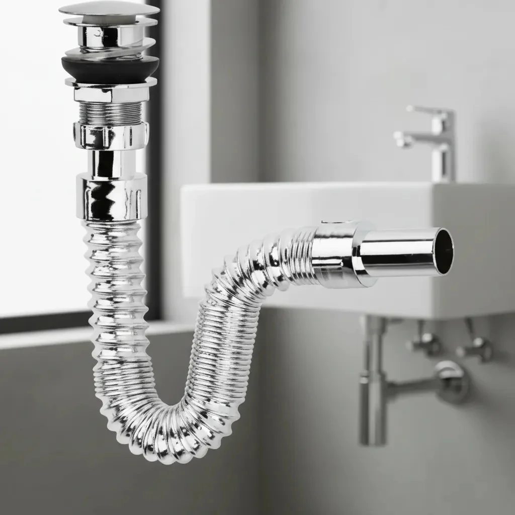 Krom Basmalı Sifon -körüklü Sifon Bas Stoplu Lavabo Mutfak Sifonu-paslanmaz Lisinya Diğer Krom Basmalı Sifon -körüklü Sifon Bas Stoplu Lavabo Mutfak Sifonu-paslanmaz Lisinya Diğer