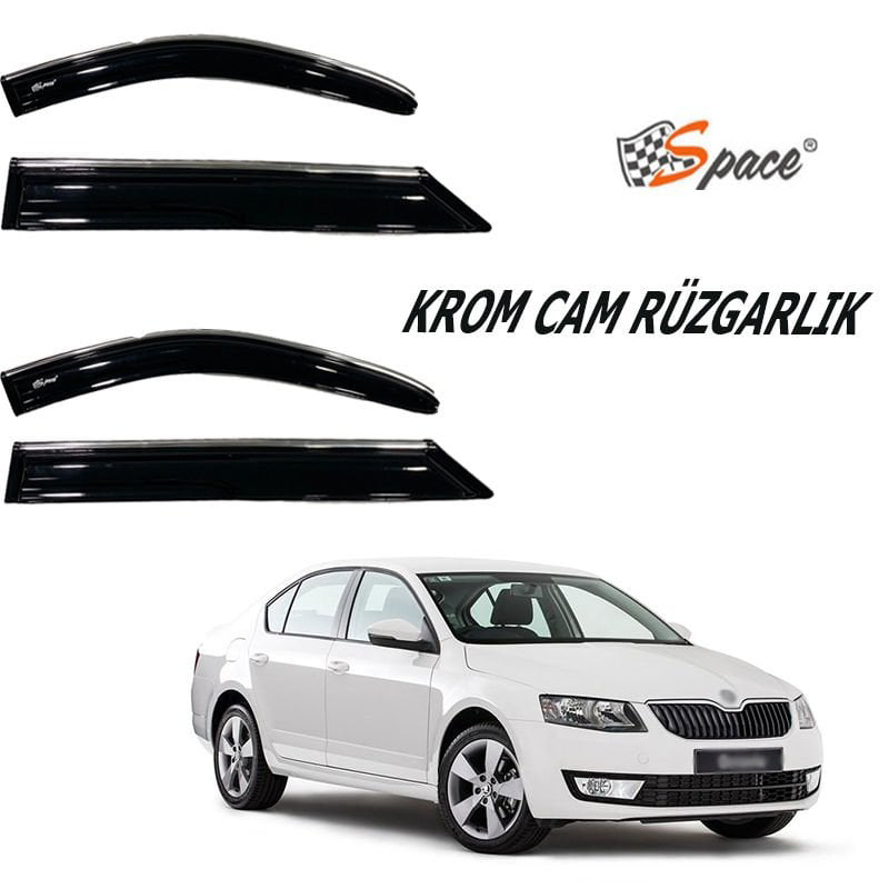 Drs Tuning Krom Cam Rüzgarliği Skoda Octavia 2014-2020/ Caru421