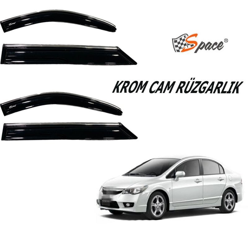 Krom Cam Rüzgarlığı Honda Civic 2006-2011/ Caru410