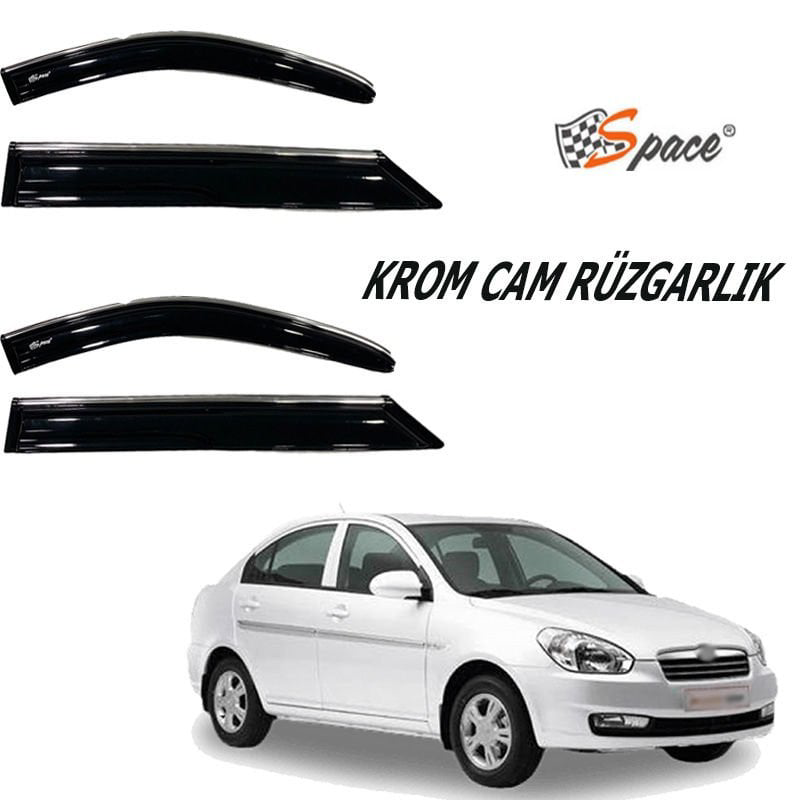 Krom Cam Rüzgarlığı 1.2Mm Hyundaı Accent Era 2006- 4'Lü / Caru431 Krom Cam Rüzgarlığı 1.2Mm Hyundaı Accent Era 2006- 4'Lü / Caru431