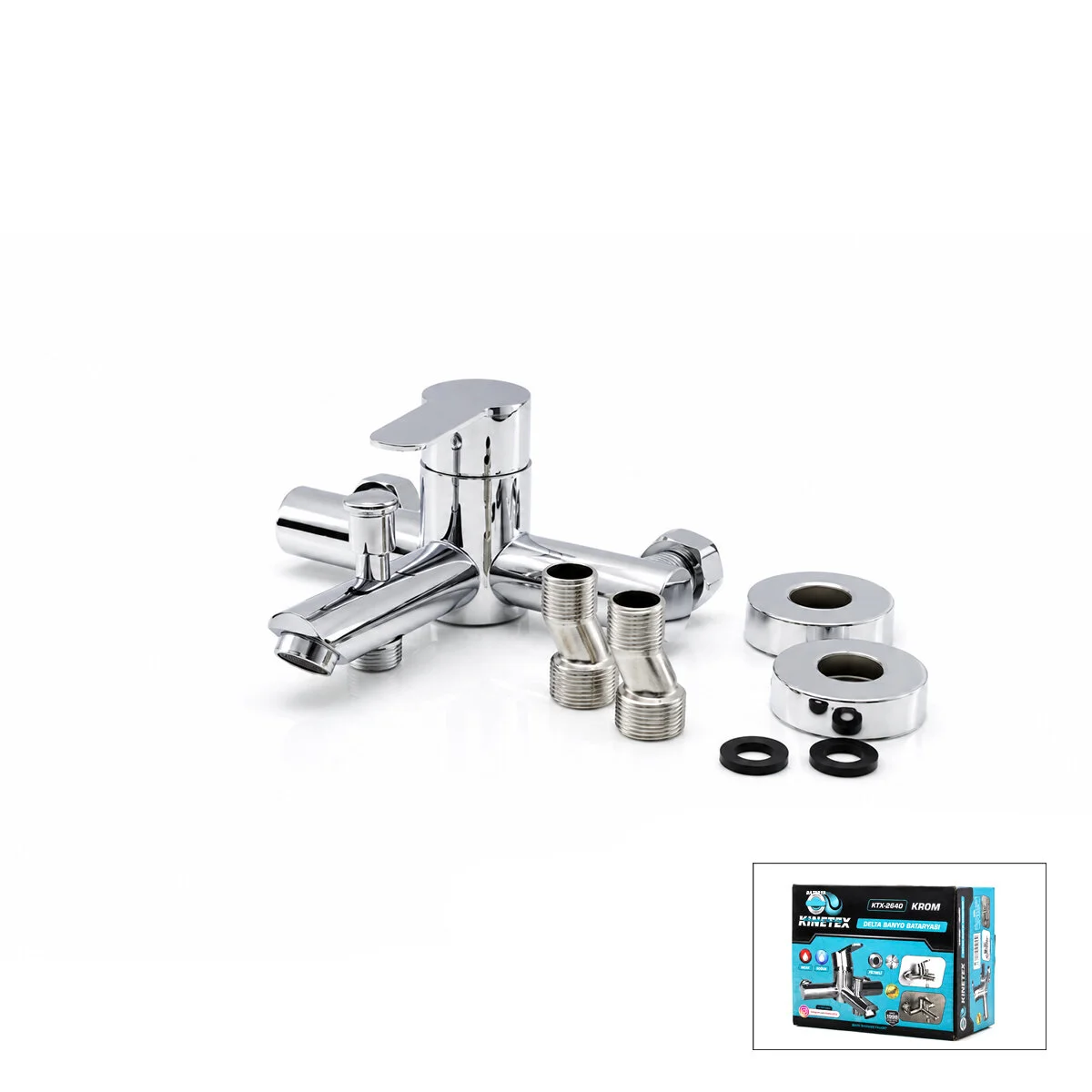 Krom Delta Banyo Bataryası Aç Kapa KTX-2640 Krom Delta Banyo Bataryası Aç Kapa KTX-2640