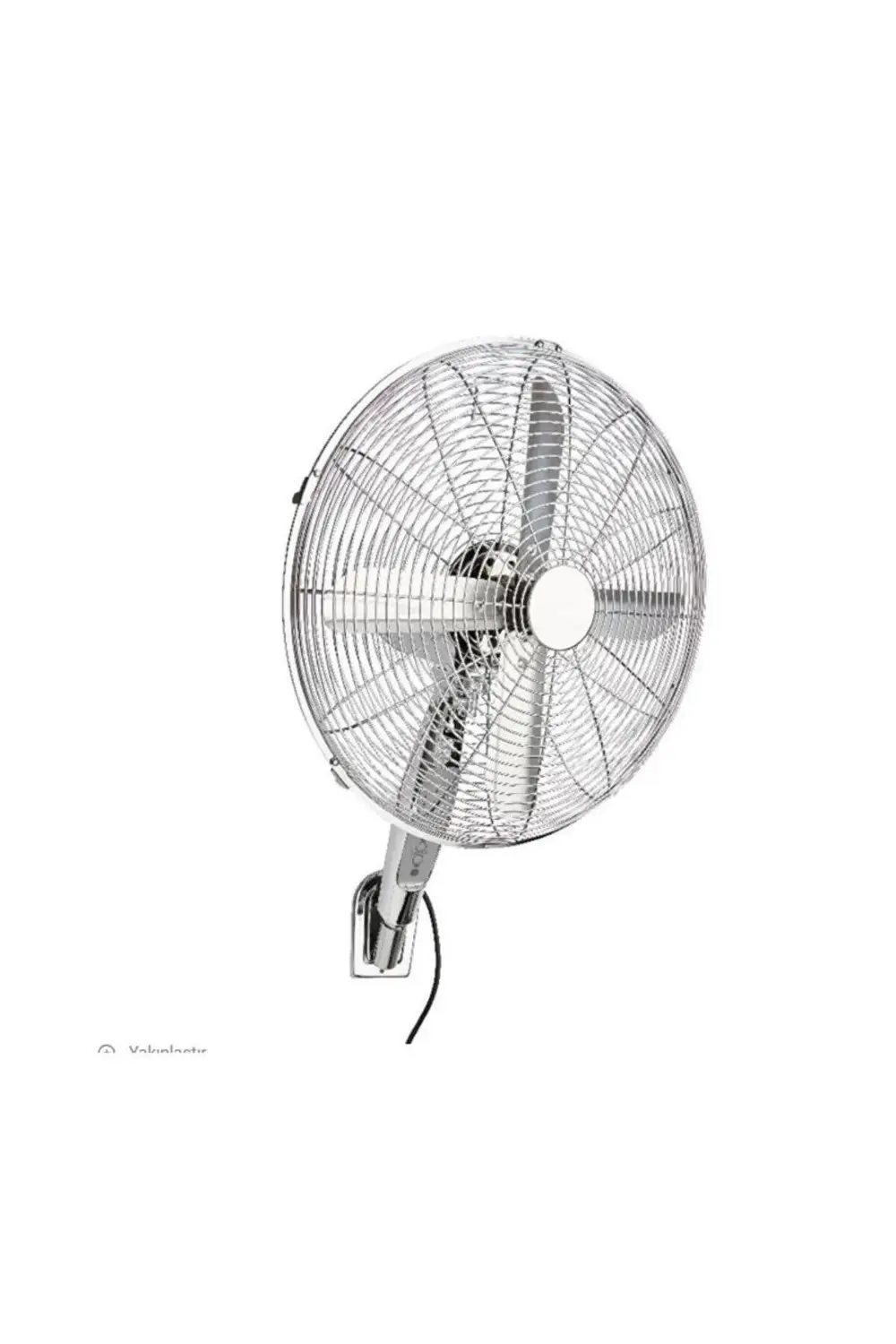 Krom Gövdeli 40 cm Duvar Tipi Vantilatör – Uzaktan Kumanda ve Güç