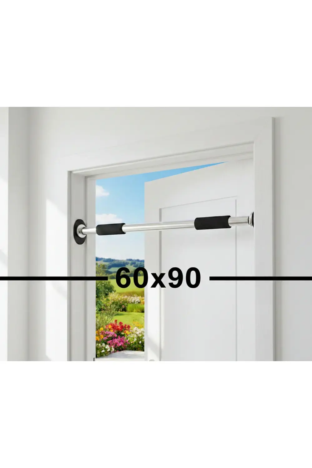 Krom Kapı Arası Barfiks Barı 60X90CM-KAPI Barı-Fitness Barı-Push