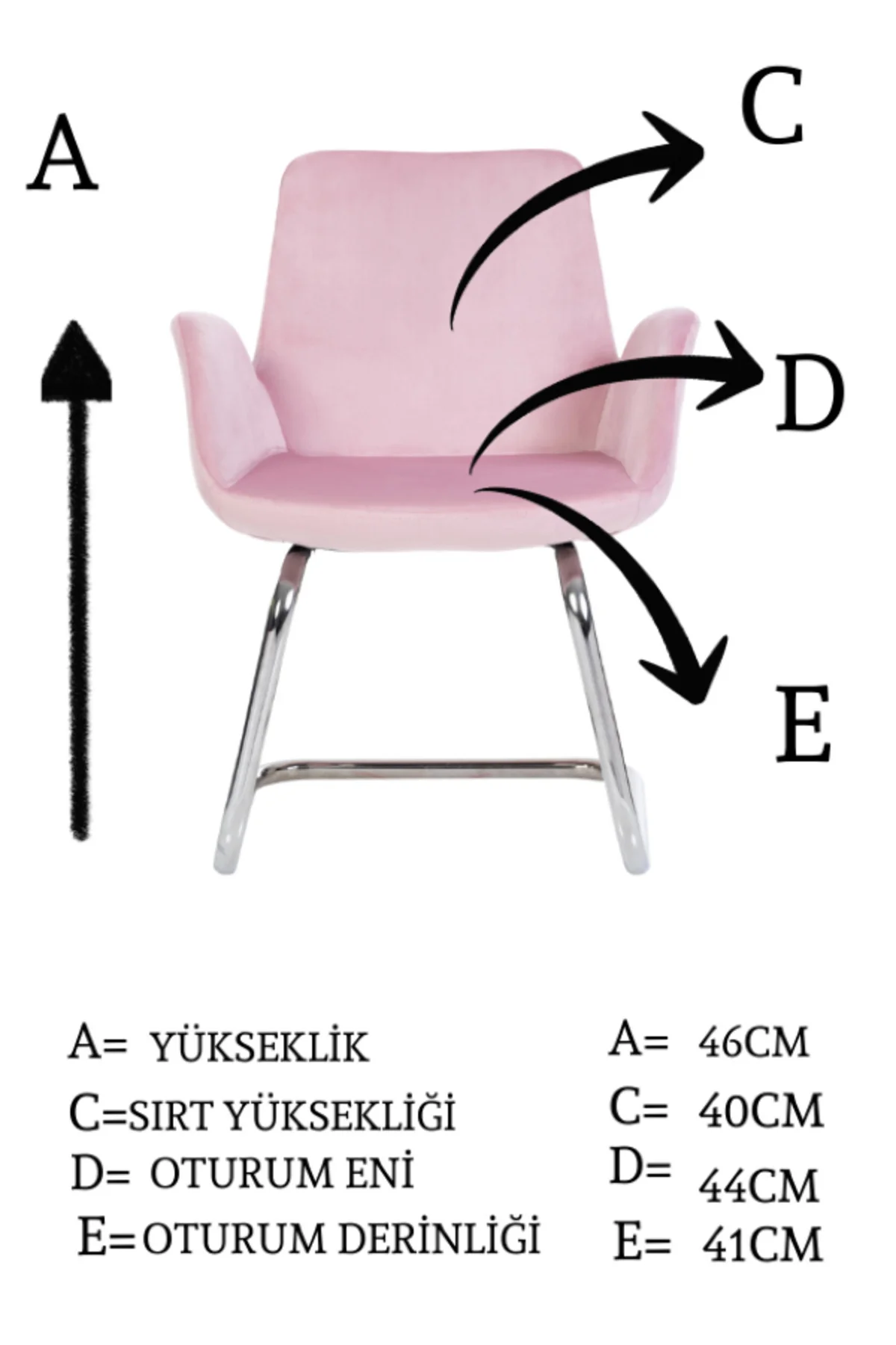 Krom Metal Ayaklı Pescado Sandalye Misafir Koltuğu Bekleme Koltuğ