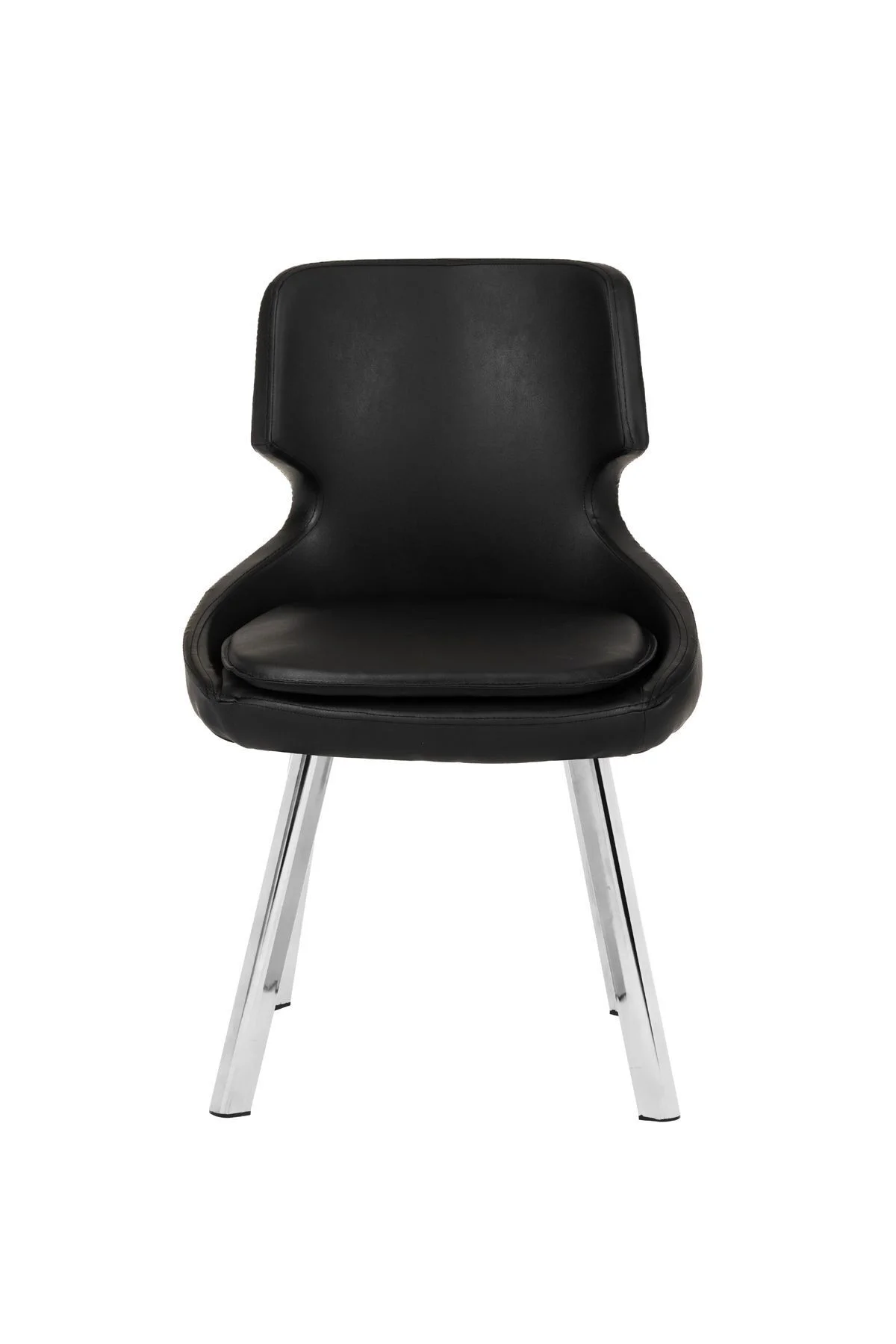 KROM METAL AYAKLI SALON/MUTFAK SANDALYESİ SELEKULAK (DERİ)