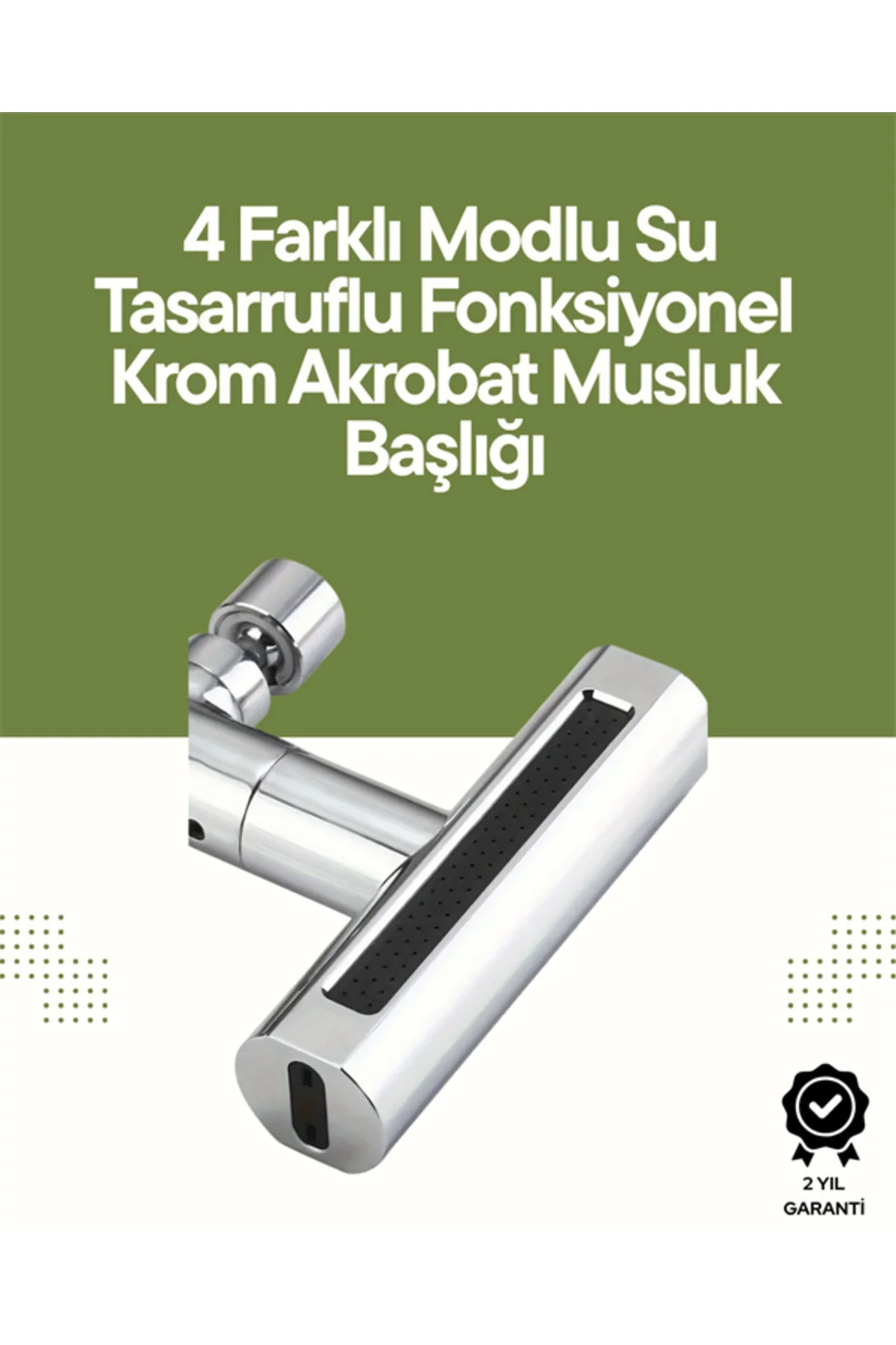 Krom Musluk Başlığı | 4'Ü 1 Arada Su Çıkışı | Kolay Montajlı Krom Musluk Başlığı | 4'Ü 1 Arada Su Çıkışı | Kolay Montajlı
