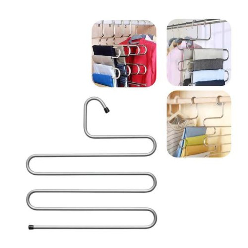 Krom Pantolon Askısı Paslanmaz Çelik Şık Dolap Organizer Kaymaz K