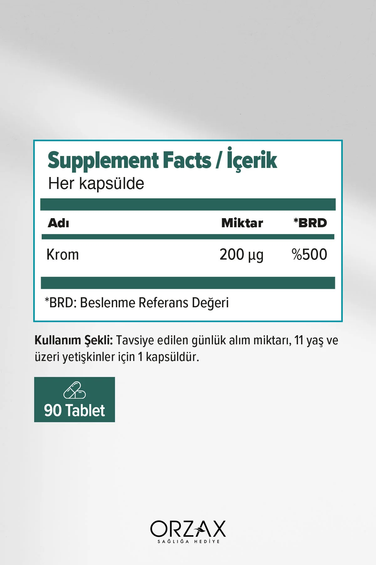 Krom Pikolinat 20 Mcg 90 Kapsül 8697595872710