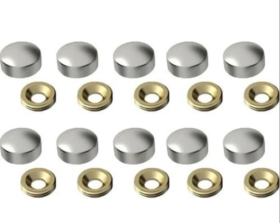 Krom Vida Tapası 20 mm – 10 Adet Paslanmaz Vida Kapağı