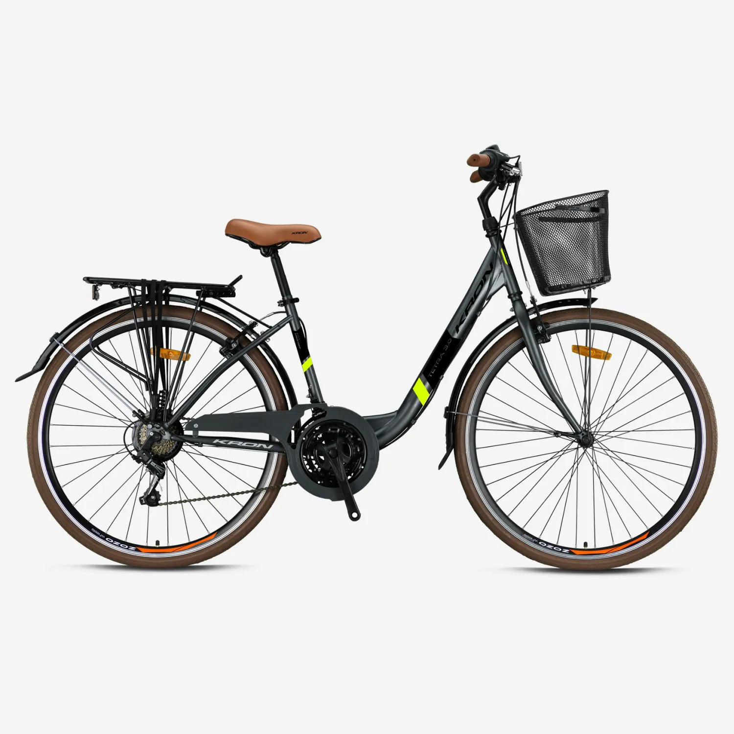 Kron Tetra 3.0 28 Jant 15 Kadro 21 Vites V Fren mat siyah-neon sa