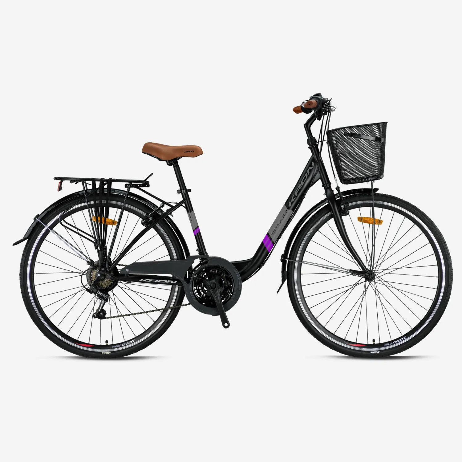 Kron Tetra 3.0 26 Jant 15 Kadro 21 Vites V Fren Mat siyah-Gri-mor