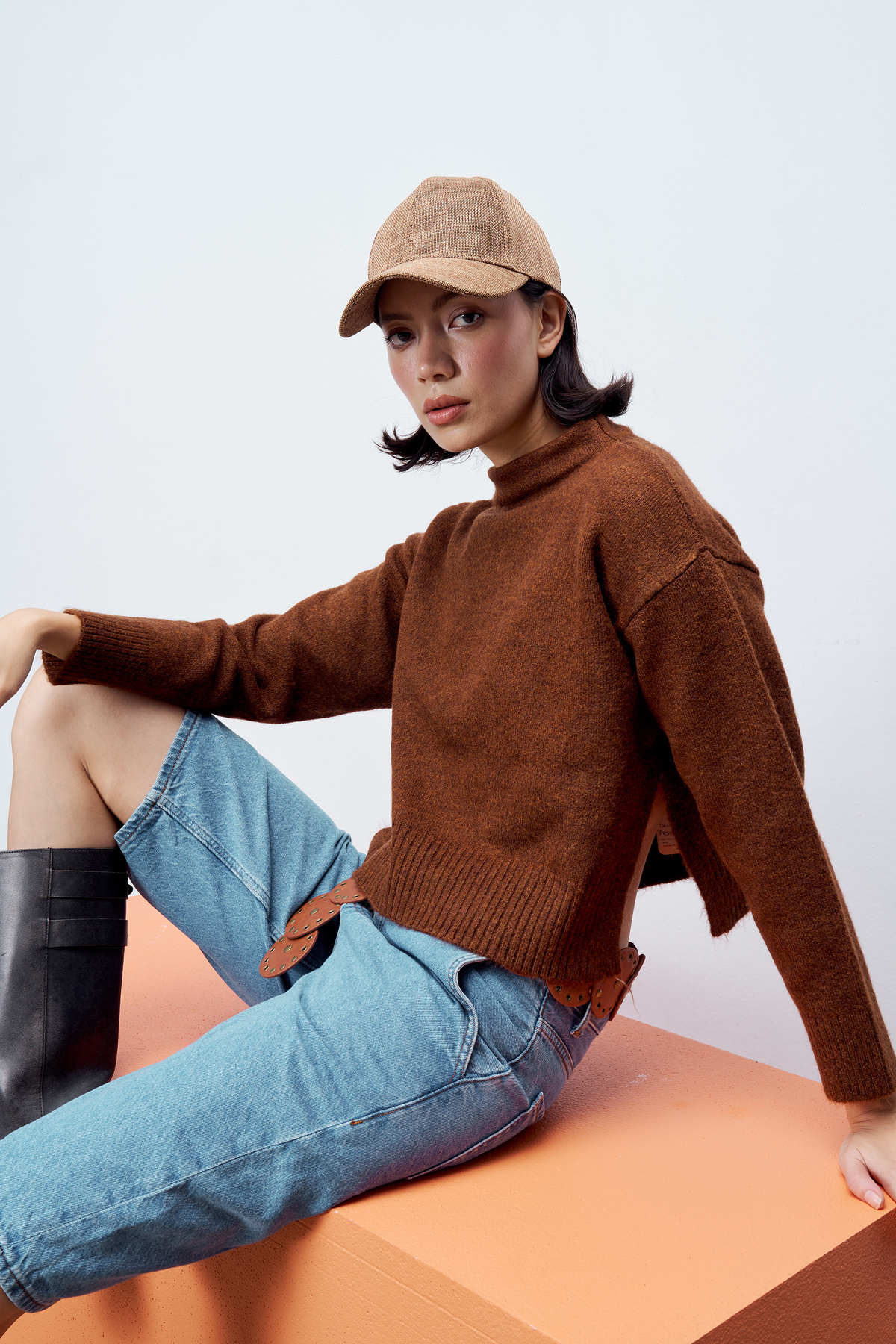 Krop yandan yırtmaçlı kazak