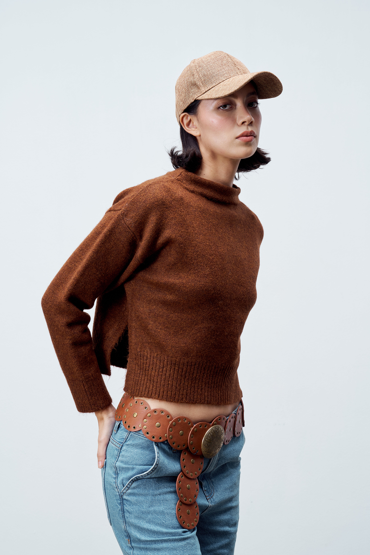 Krop yandan yırtmaçlı kazak