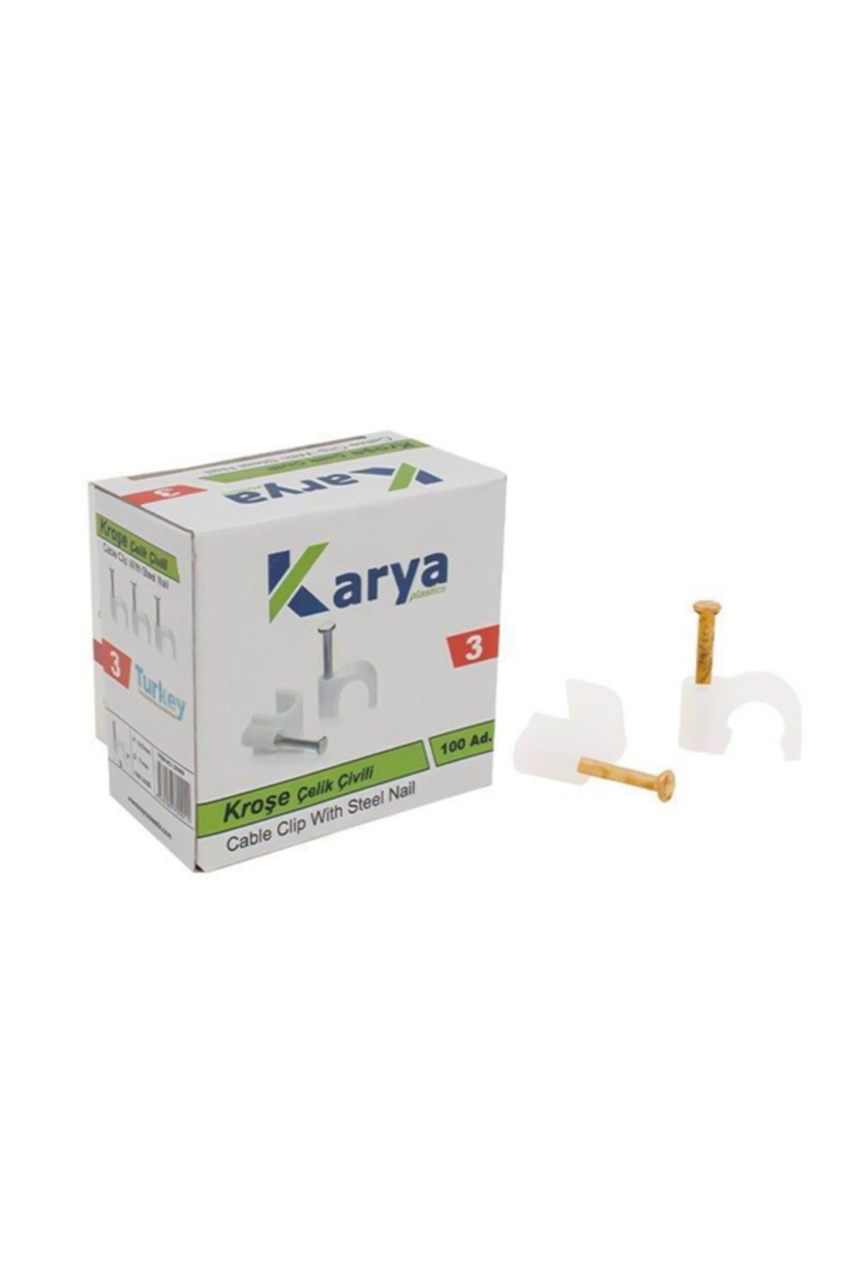 Ok Aksesuar Kroşe 3 Numara Çelik Çivili 7 Mm (2*1.5 - 3*1.5 Ttr Kablolar İçin