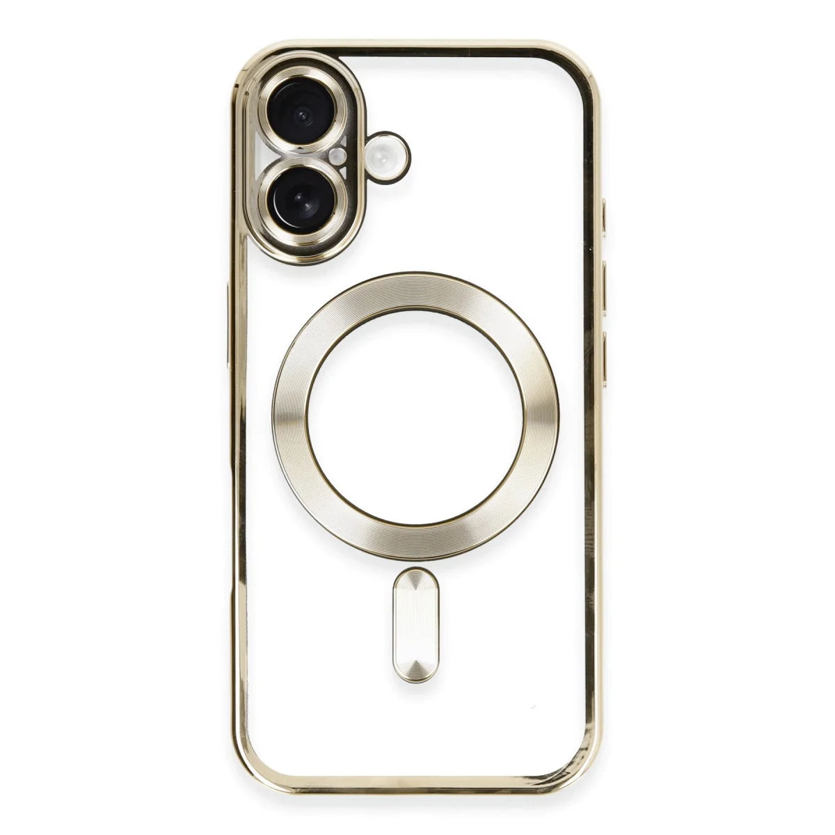 Kross Magneticsafe iPhone 16 Kılıf - Şeffaf Kamera Koruma ve MagSafe Uyumlu Altın
