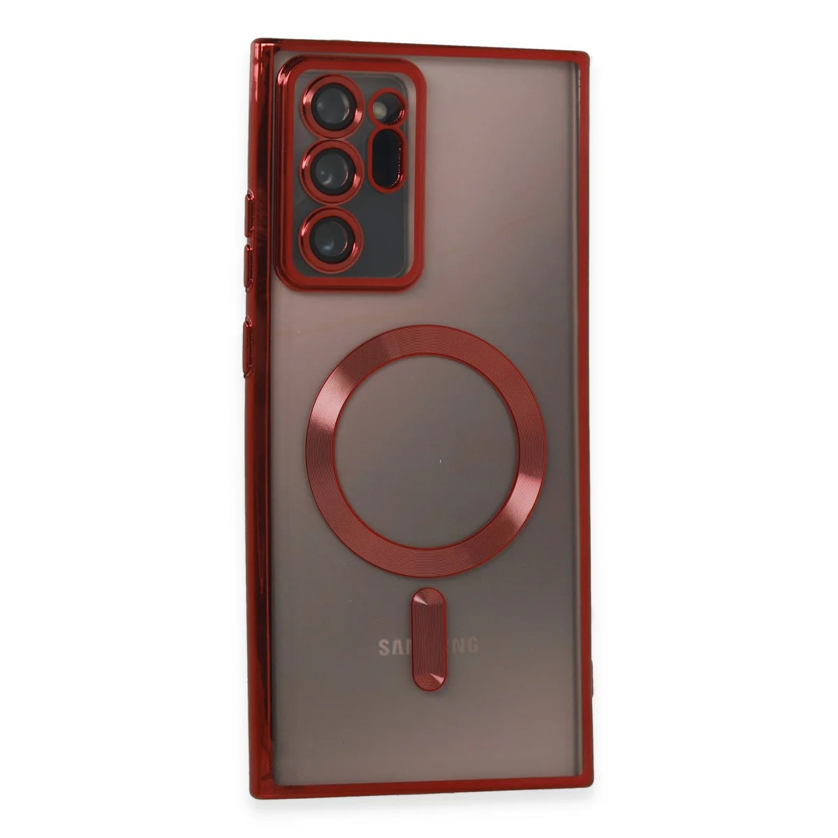 Kross Magneticsafe Kılıf - Galaxy Note 20 Ultra Kırmızı MagSafe Uyumlu, Şeffaf ve Güçlü Koruma